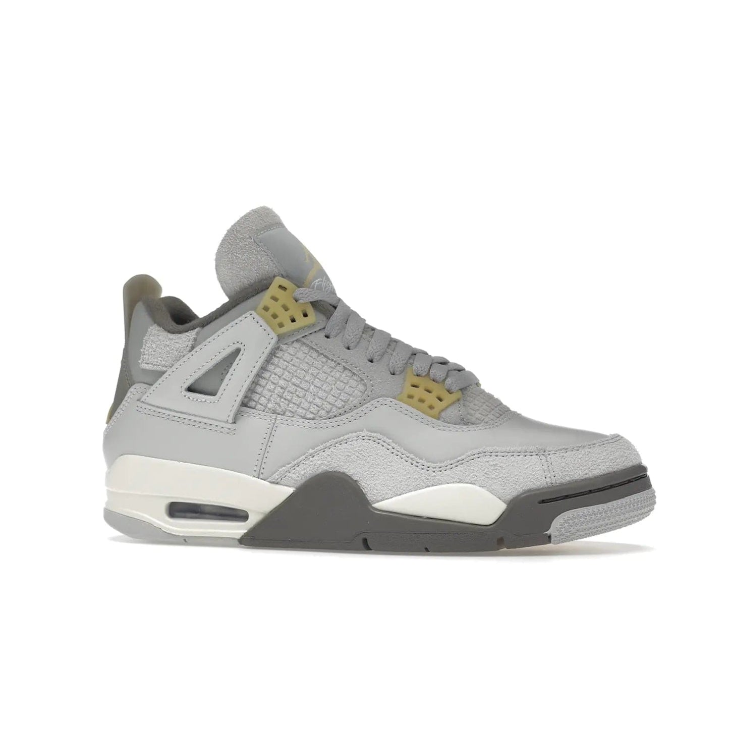 Jordan 4 Retro SE Craft Photon Dust - Image 3 - Only at www.BallersClubKickz.com - Upgrade your shoe collection with the Air Jordan 4 Retro SE Craft Photon Dust. This luxurious sneaker features a combination of suede and leather with unique grey tones like Photon Dust, Pale Vanilla, Off White, Grey Fog, Flat Pewter, and Sail. Available February 11, 2023.