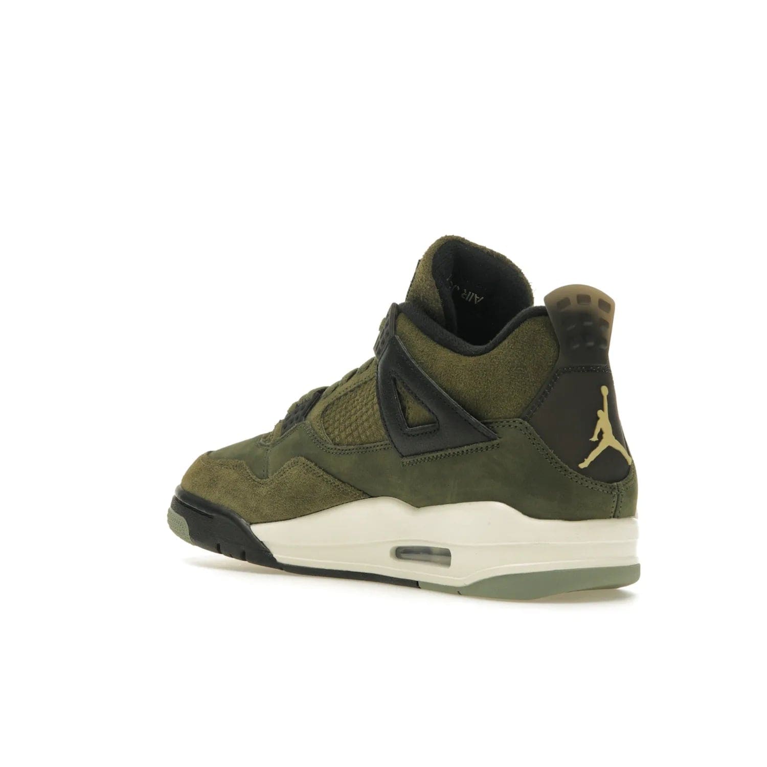 Jordan 4 Retro SE Craft Medium Olive - Image 24 - Only at www.BallersClubKickz.com - Grab the Jordan 4 Retro SE Crafts for a unique style. Combines Medium Olive, Pale Vanilla, Khaki, Black and Sail, with same classic shape, cushioning, and rubber outsole. Available on November 18th!