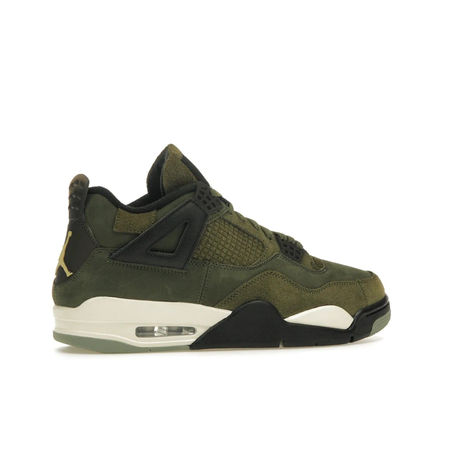 Jordan 4 Retro SE Craft Medium Olive - Image 35 - Only at www.BallersClubKickz.com - Grab the Jordan 4 Retro SE Crafts for a unique style. Combines Medium Olive, Pale Vanilla, Khaki, Black and Sail, with same classic shape, cushioning, and rubber outsole. Available on November 18th!