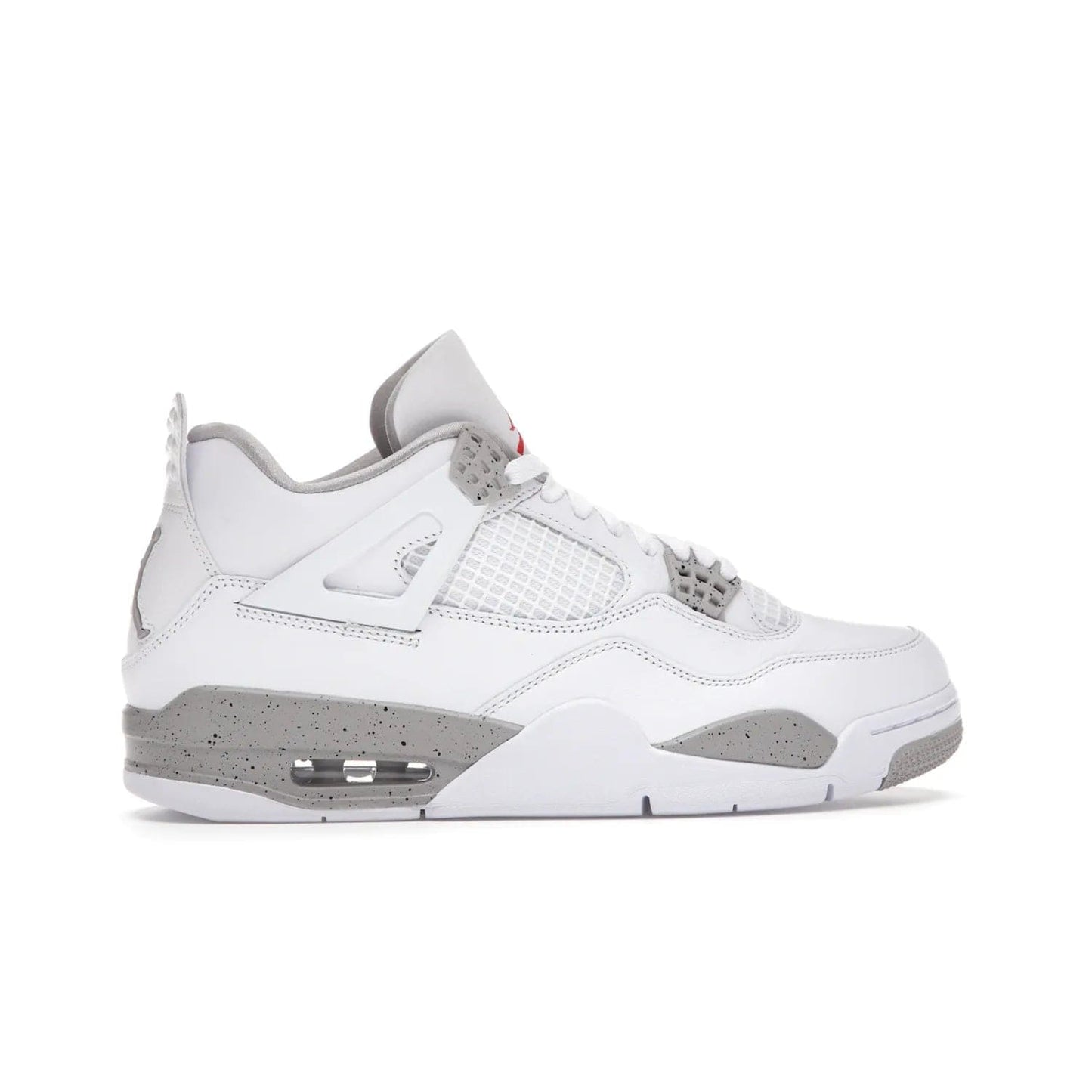 Jordan 4 Retro White Oreo (2021) - Image 36 - Only at www.BallersClubKickz.com - Update your sneaker style with the Air Jordan 4 Retro White Oreo. Limited-edition sneaker features white leather and mesh upper, Tech Grey eyelets and midsole, Jumpman logo embroidered on the tongue, and more. Released exclusively on Saturday, July 3rd.