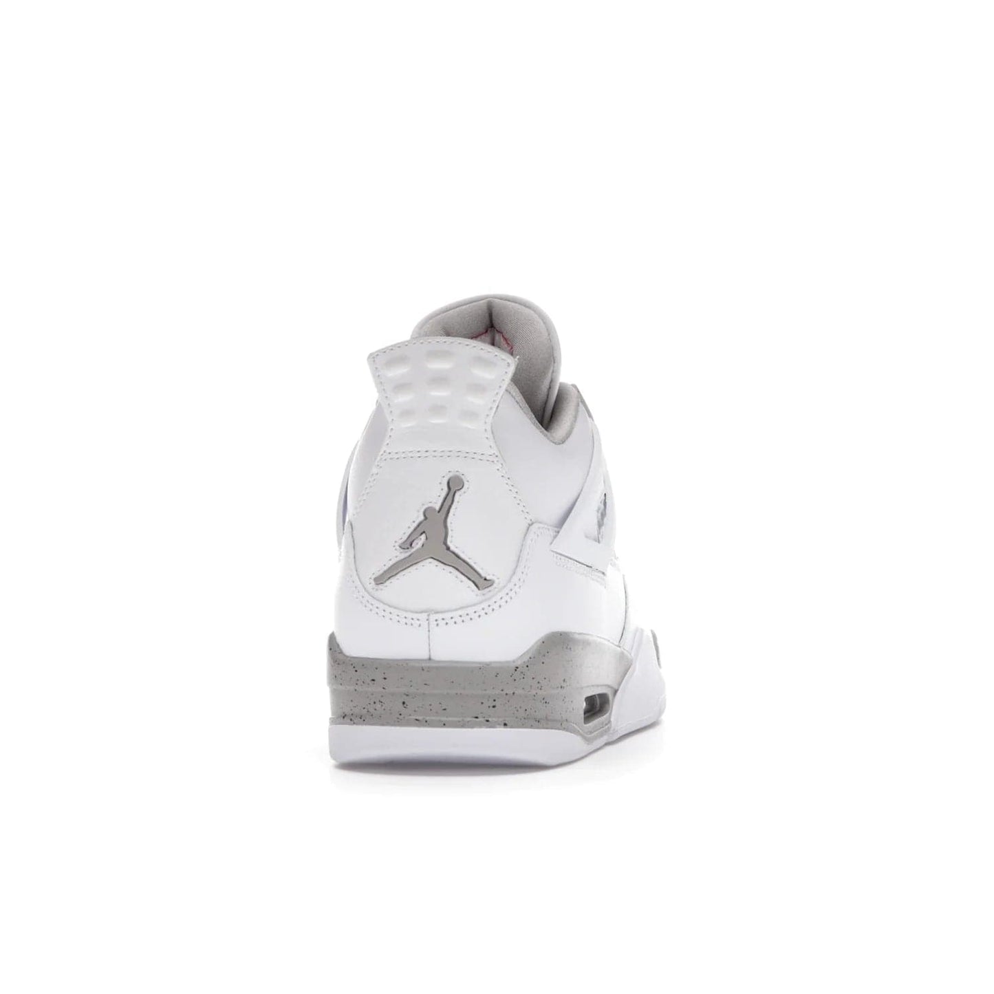 Jordan 4 Retro White Oreo (2021) - Image 29 - Only at www.BallersClubKickz.com - Update your sneaker style with the Air Jordan 4 Retro White Oreo. Limited-edition sneaker features white leather and mesh upper, Tech Grey eyelets and midsole, Jumpman logo embroidered on the tongue, and more. Released exclusively on Saturday, July 3rd.