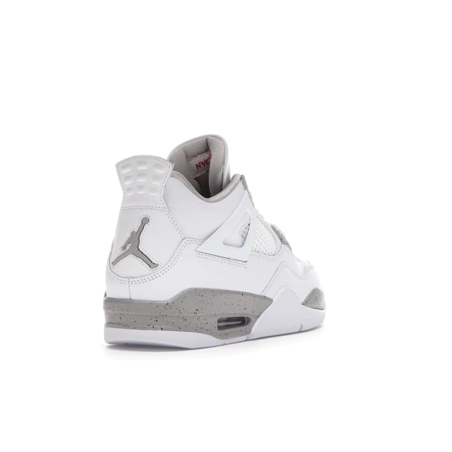 Jordan 4 Retro White Oreo (2021) - Image 31 - Only at www.BallersClubKickz.com - Update your sneaker style with the Air Jordan 4 Retro White Oreo. Limited-edition sneaker features white leather and mesh upper, Tech Grey eyelets and midsole, Jumpman logo embroidered on the tongue, and more. Released exclusively on Saturday, July 3rd.