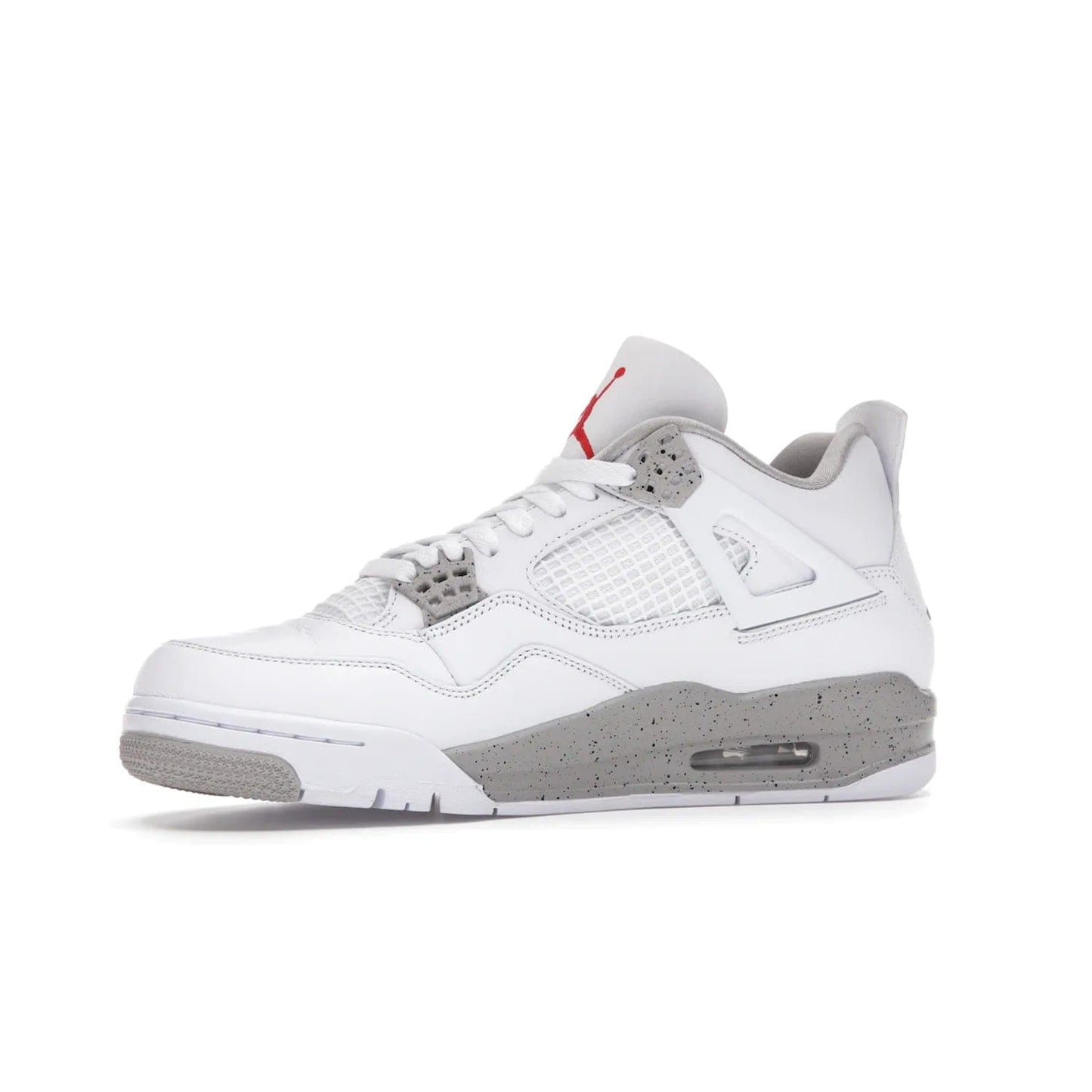 Jordan 4 Retro White Oreo (2021) - Image 17 - Only at www.BallersClubKickz.com - Update your sneaker style with the Air Jordan 4 Retro White Oreo. Limited-edition sneaker features white leather and mesh upper, Tech Grey eyelets and midsole, Jumpman logo embroidered on the tongue, and more. Released exclusively on Saturday, July 3rd.