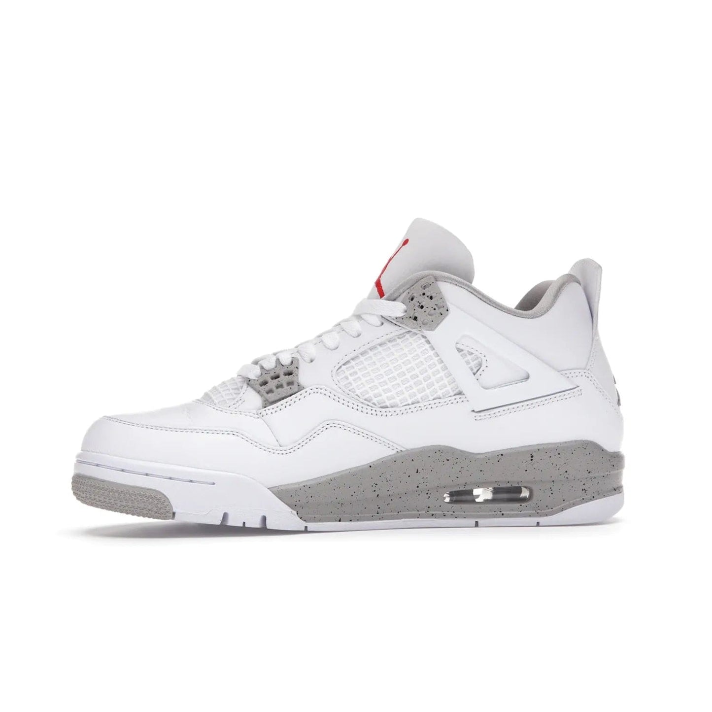 Jordan 4 Retro White Oreo (2021) - Image 18 - Only at www.BallersClubKickz.com - Update your sneaker style with the Air Jordan 4 Retro White Oreo. Limited-edition sneaker features white leather and mesh upper, Tech Grey eyelets and midsole, Jumpman logo embroidered on the tongue, and more. Released exclusively on Saturday, July 3rd.