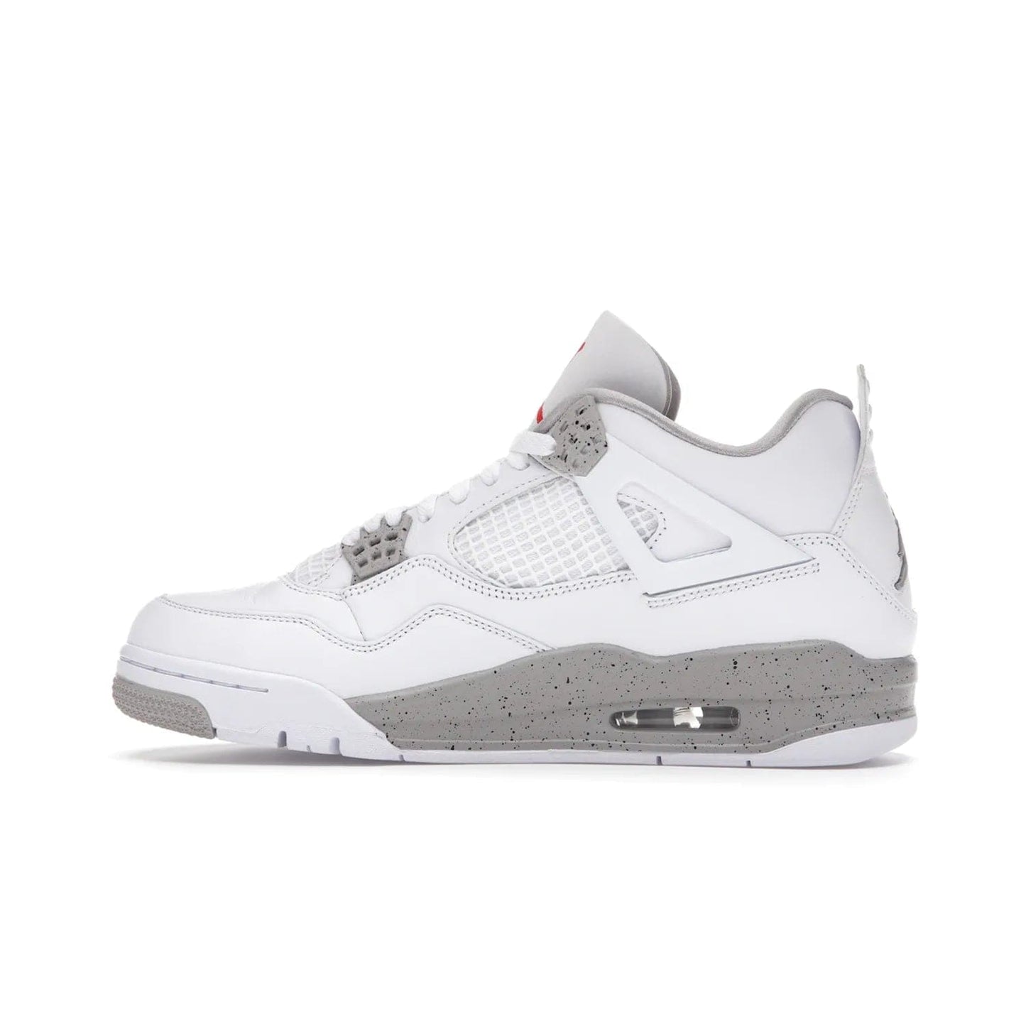 Jordan 4 Retro White Oreo (2021) - Image 20 - Only at www.BallersClubKickz.com - Update your sneaker style with the Air Jordan 4 Retro White Oreo. Limited-edition sneaker features white leather and mesh upper, Tech Grey eyelets and midsole, Jumpman logo embroidered on the tongue, and more. Released exclusively on Saturday, July 3rd.