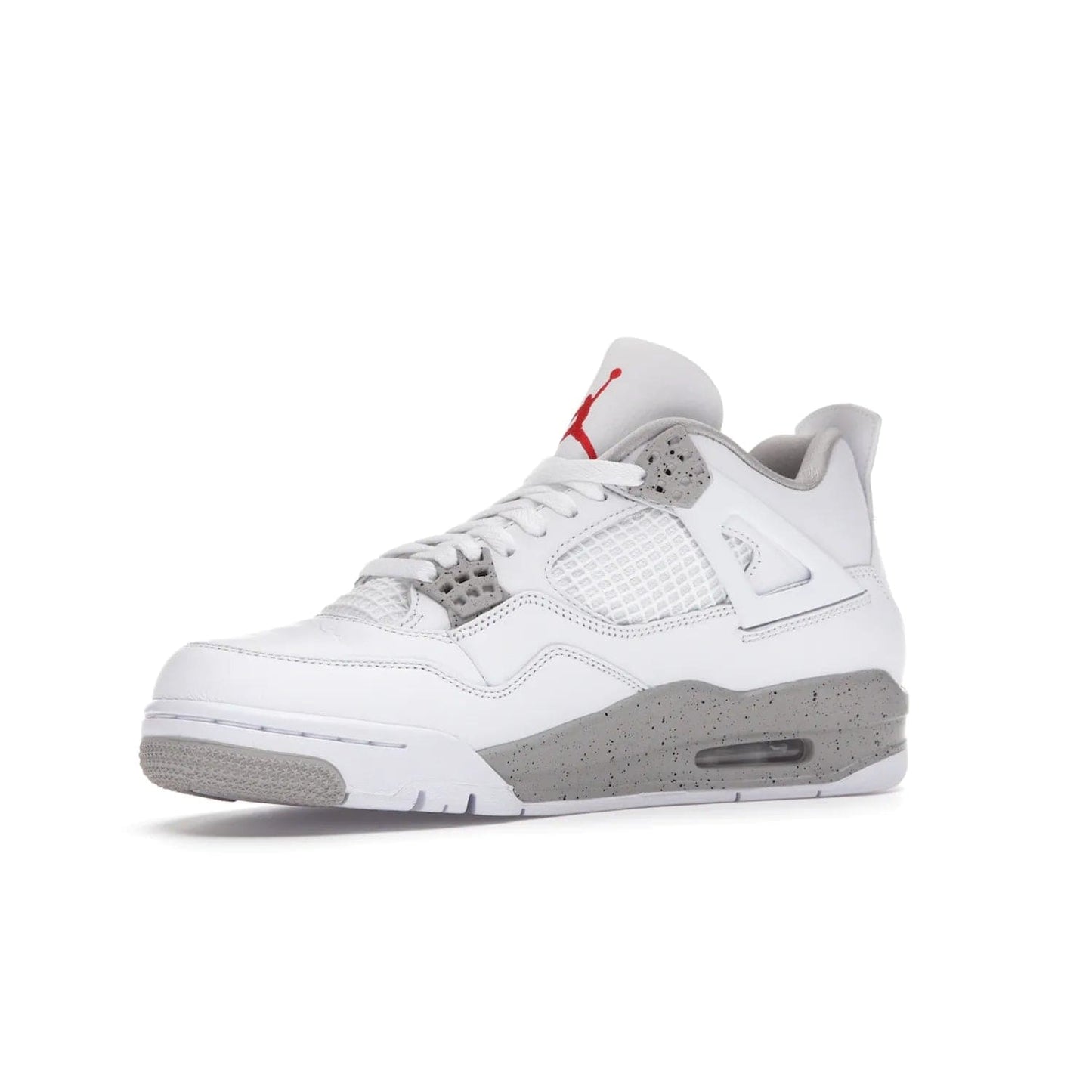 Jordan 4 Retro White Oreo (2021) - Image 16 - Only at www.BallersClubKickz.com - Update your sneaker style with the Air Jordan 4 Retro White Oreo. Limited-edition sneaker features white leather and mesh upper, Tech Grey eyelets and midsole, Jumpman logo embroidered on the tongue, and more. Released exclusively on Saturday, July 3rd.