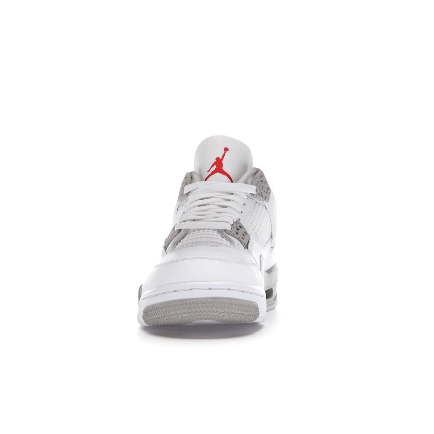 Jordan 4 Retro White Oreo (2021) - Image 11 - Only at www.BallersClubKickz.com - Update your sneaker style with the Air Jordan 4 Retro White Oreo. Limited-edition sneaker features white leather and mesh upper, Tech Grey eyelets and midsole, Jumpman logo embroidered on the tongue, and more. Released exclusively on Saturday, July 3rd.