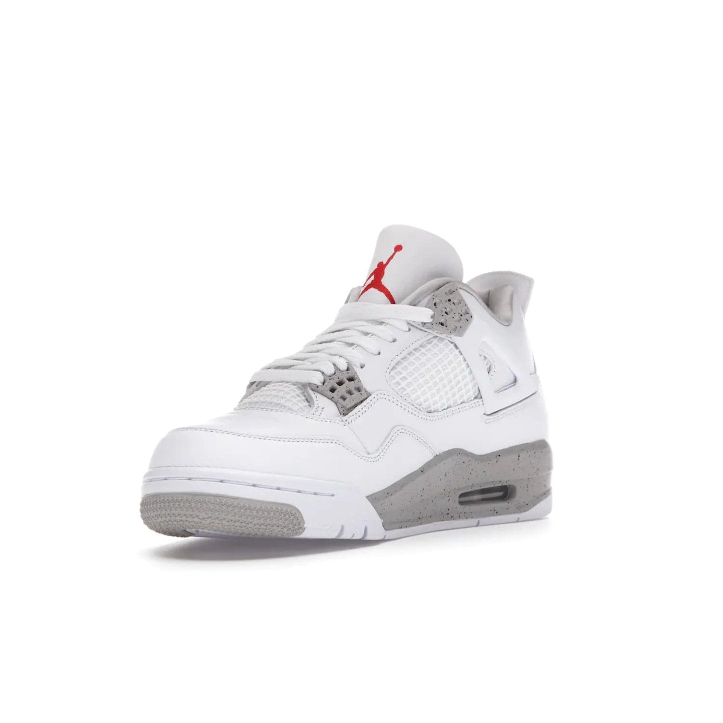 Jordan 4 Retro White Oreo (2021) - Image 14 - Only at www.BallersClubKickz.com - Update your sneaker style with the Air Jordan 4 Retro White Oreo. Limited-edition sneaker features white leather and mesh upper, Tech Grey eyelets and midsole, Jumpman logo embroidered on the tongue, and more. Released exclusively on Saturday, July 3rd.