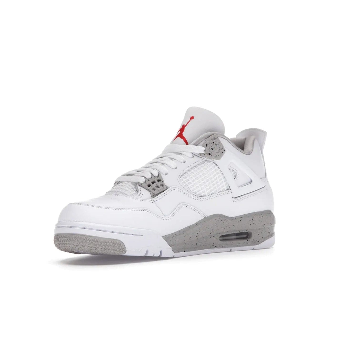 Jordan 4 Retro White Oreo (2021) - Image 15 - Only at www.BallersClubKickz.com - Update your sneaker style with the Air Jordan 4 Retro White Oreo. Limited-edition sneaker features white leather and mesh upper, Tech Grey eyelets and midsole, Jumpman logo embroidered on the tongue, and more. Released exclusively on Saturday, July 3rd.