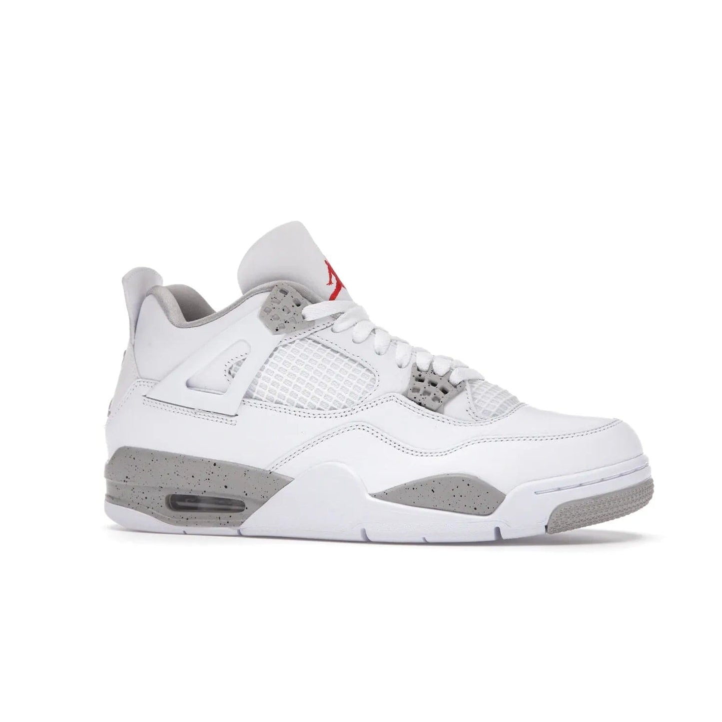 Jordan 4 Retro White Oreo (2021) - Image 3 - Only at www.BallersClubKickz.com - Update your sneaker style with the Air Jordan 4 Retro White Oreo. Limited-edition sneaker features white leather and mesh upper, Tech Grey eyelets and midsole, Jumpman logo embroidered on the tongue, and more. Released exclusively on Saturday, July 3rd.