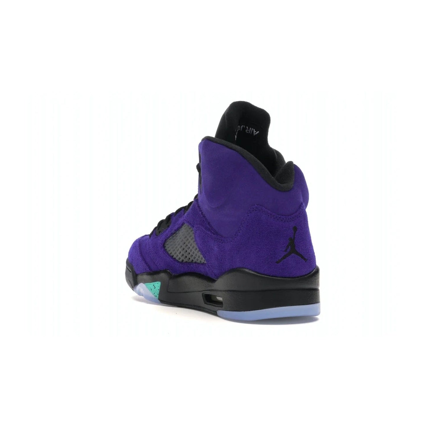 Jordan 5 Retro Alternate Grape - Image 25 - Only at www.BallersClubKickz.com - Bring the classic Jordan 5 Retro Alternate Grape to your sneaker collection! Featuring a purple suede upper, charcoal underlays, green detailing, and an icy and green outsole. Releasing for the first time since 1990, don't miss this chance to add a piece of sneaker history to your collection.