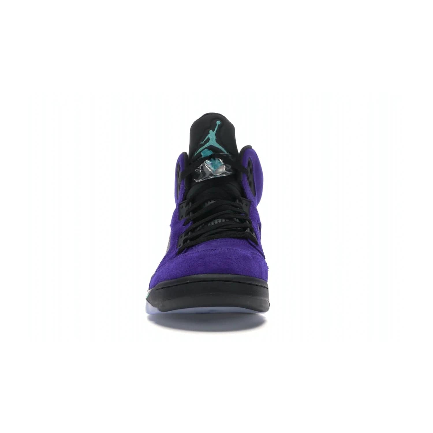 Jordan 5 Retro Alternate Grape - Image 10 - Only at www.BallersClubKickz.com - Bring the classic Jordan 5 Retro Alternate Grape to your sneaker collection! Featuring a purple suede upper, charcoal underlays, green detailing, and an icy and green outsole. Releasing for the first time since 1990, don't miss this chance to add a piece of sneaker history to your collection.