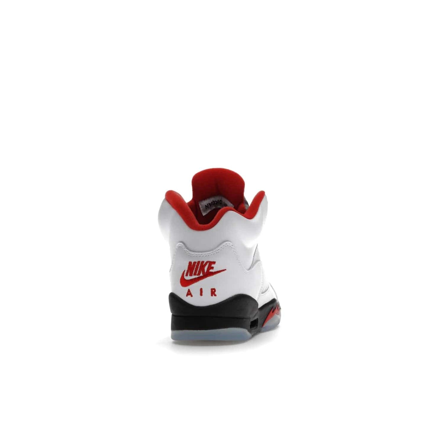 Jordan 5 Retro Fire Red Silver Tongue (2020) (GS) - Image 29 - Only at www.BallersClubKickz.com - A stylish option for any grade schooler. The Air Jordan 5 Retro Fire Red Silver Tongue 2020 GS features a combination of four hues, premium white leather, a clear mesh mid-upper and a reflective silver tongue. An icy translucent blue outsole completes the look. Available on May 2, $150.