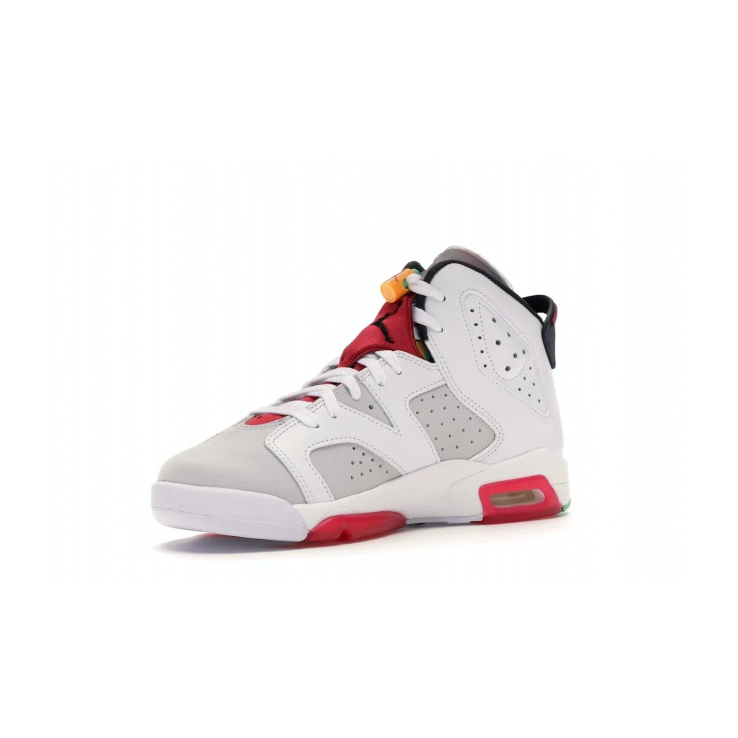 Jordan 6 Retro Hare (GS) - Image 15 - Only at www.BallersClubKickz.com - The Air Jordan 6 Hare GS. Comfortable suede upper, perforations, red pods, two-tone midsole, and signature "Jumpman" emblem. Released 17 June 2020. Perfect for any sneakerhead.