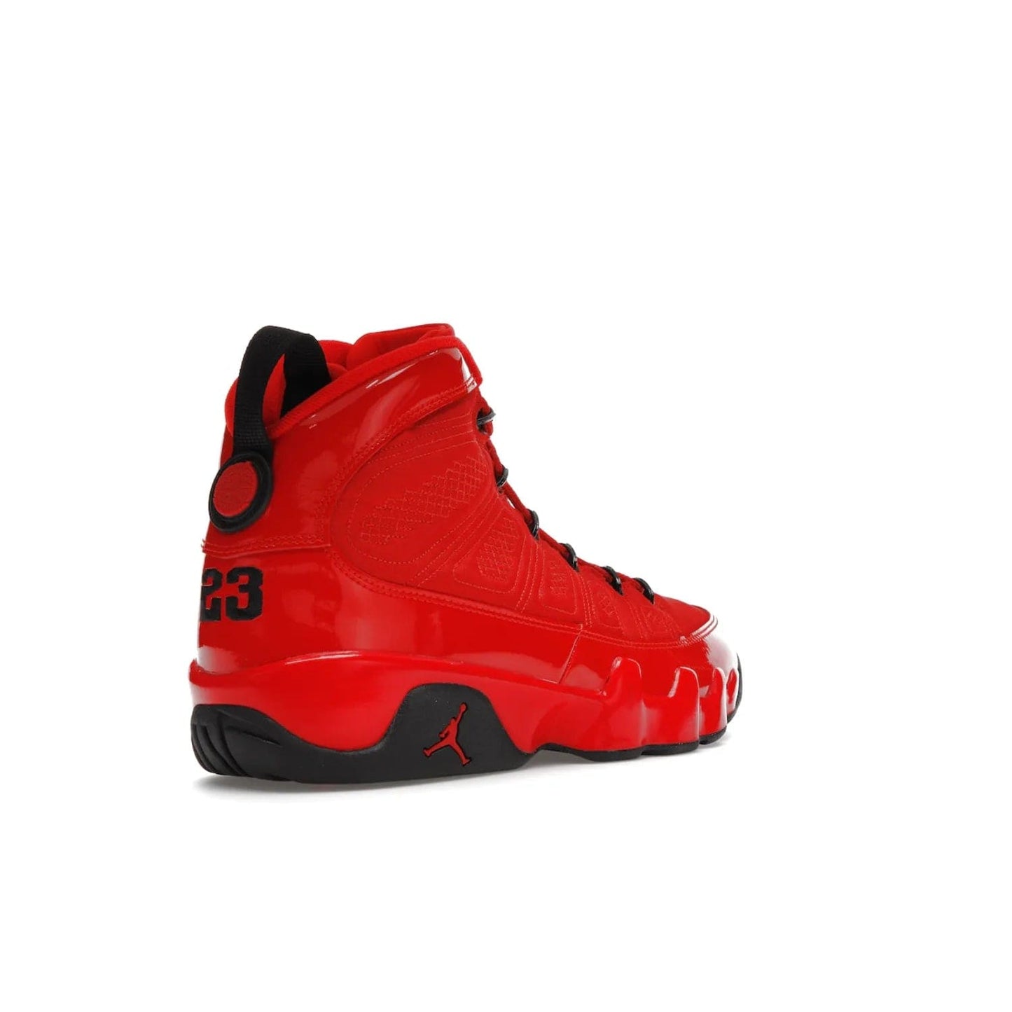 Jordan 9 Retro Chile Red - Image 32 - Only at www.BallersClubKickz.com - Score fashion points with the Air Jordan 9 Retro Chile Red. Durabuck, patent leather and quilted paneling join a muted black sole for a classic look. Get it today!