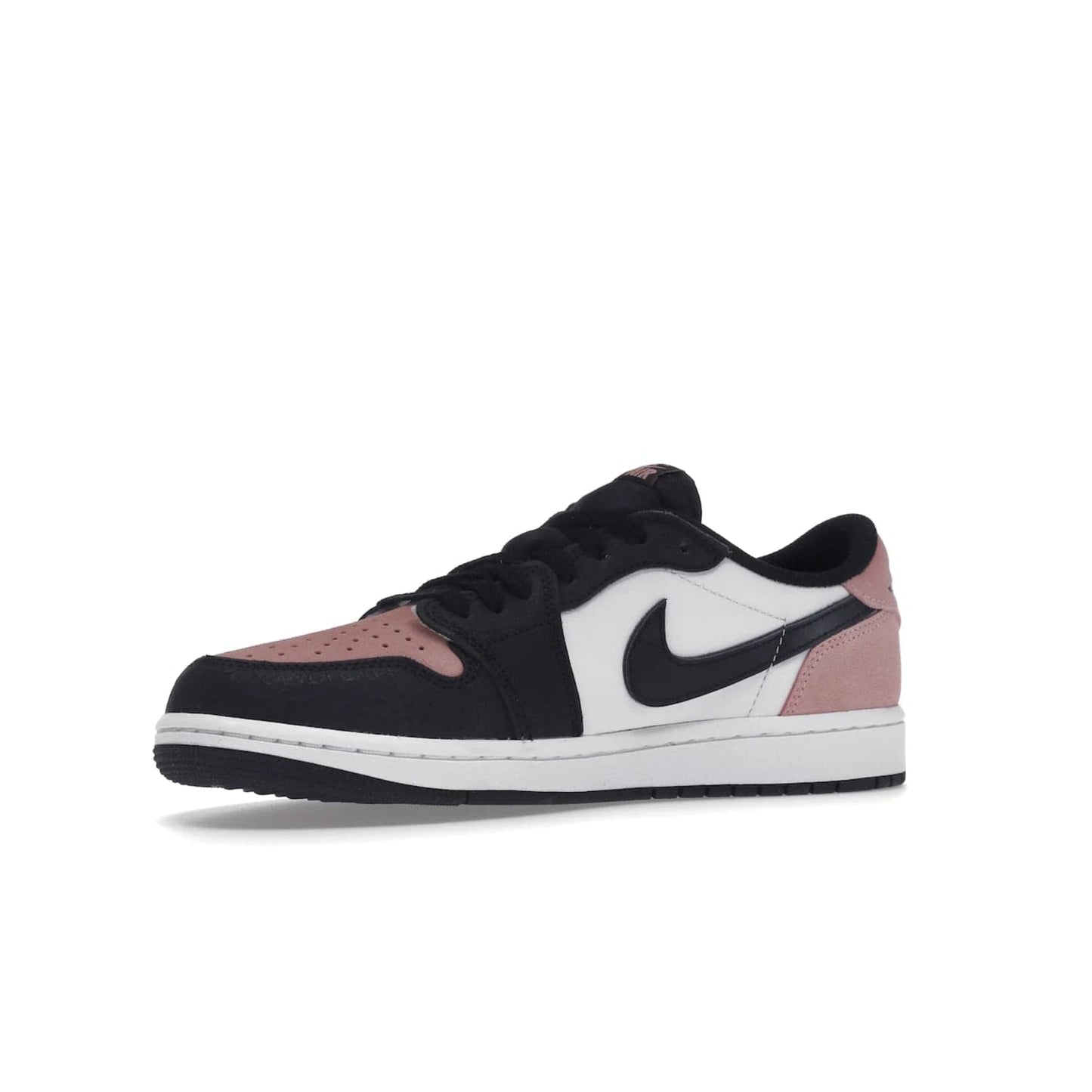 Jordan 1 Low OG Bleached Coral - Image 16 - Only at www.BallersClubKickz.com - Introducing the Air Jordan 1 Low OG Bleached Coral. Constructed with white leather, black cracked leather & Bleached Coral suede. Signature Jordan Wings logo, white Air sole. Get the pack in July 2022 and stand out.