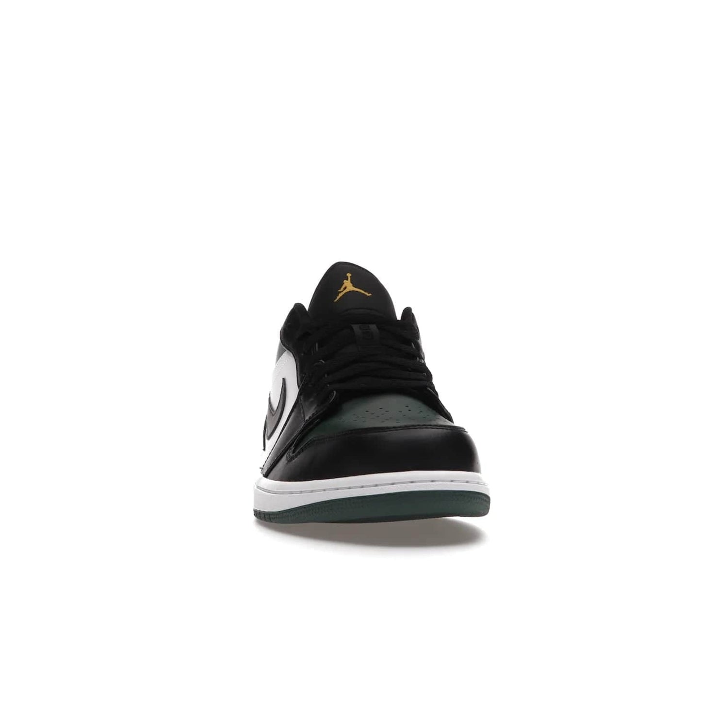 Jordan 1 Low Green Toe - Image 9 - Only at www.BallersClubKickz.com - The Jordan 1 Low Green Toe features white, black and Noble Green leather with black Swoosh. Get the classic Bred Toe-inspired color blocking with green perforated toe box. White and green Air sole completes the design. Released in October 2021 at only $100. Grab your pair now!