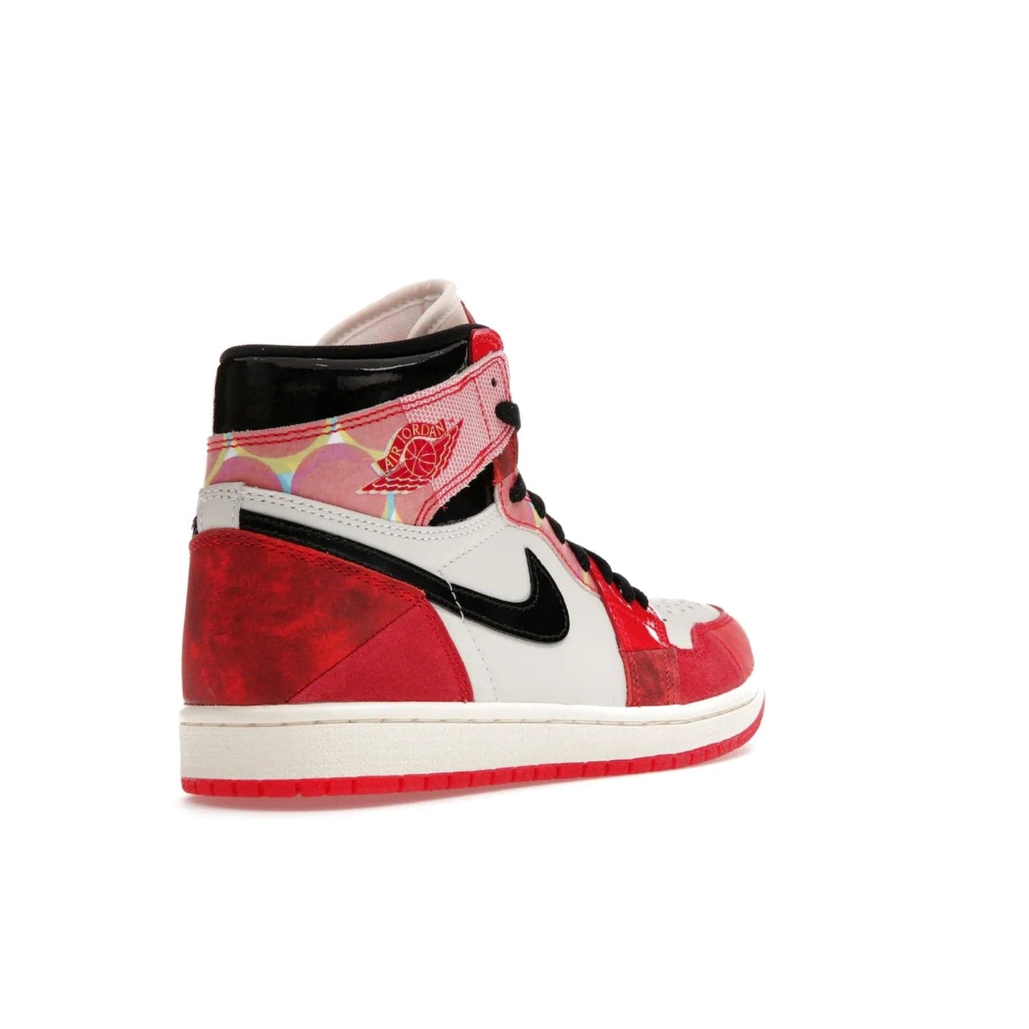 Jordan 1 High OG Spider-Man Across the Spider-Verse - Image 32 - Only at www.BallersClubKickz.com - Shop the limited edition Nike and Jordan Brand Air Jordan 1 High OG Spider-Man Across the Spider-Verse. Featuring an eye-catching pattern and premium materials, this unique streetwear piece releases May 20, 2023.