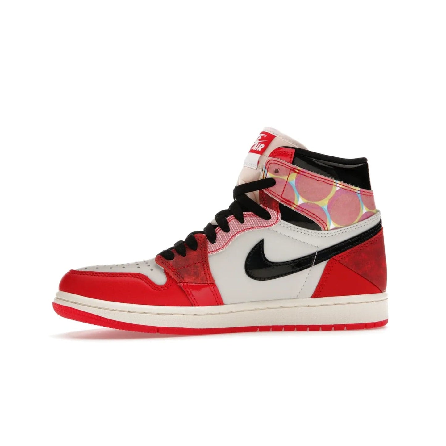 Jordan 1 High OG Spider-Man Across the Spider-Verse - Image 18 - Only at www.BallersClubKickz.com - Shop the limited edition Nike and Jordan Brand Air Jordan 1 High OG Spider-Man Across the Spider-Verse. Featuring an eye-catching pattern and premium materials, this unique streetwear piece releases May 20, 2023.