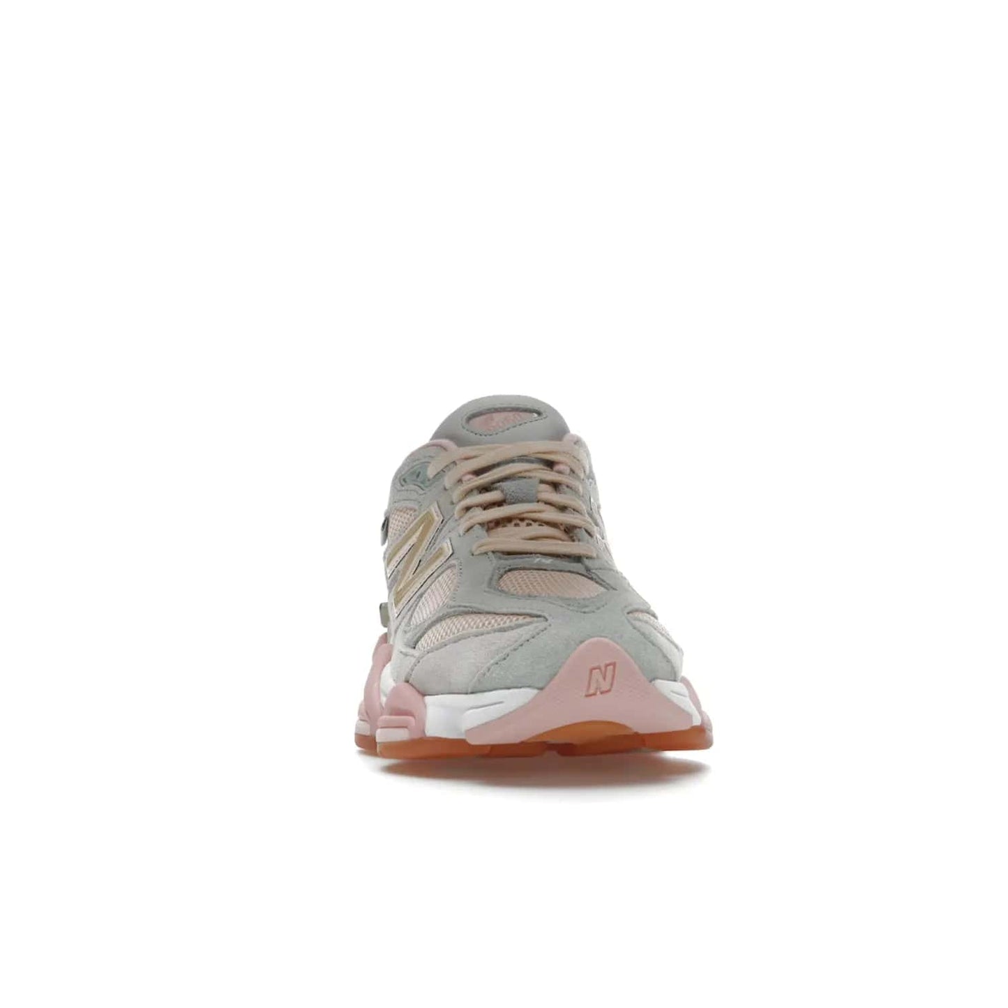 New Balance 9060 Joe Freshgoods Inside Voices Baby Shower Blue - Image 9 - Only at www.BallersClubKickz.com - The New Balance 9060 Joe Freshgoods Inside Voices Baby Shower Blue features pale yellow mesh, Baby Shower Blue suede, and gold New Balance logos plus unique "Inside Voices" embroidery. Pink accents bring life to this special edition sneaker. Perfect for head-turning style!