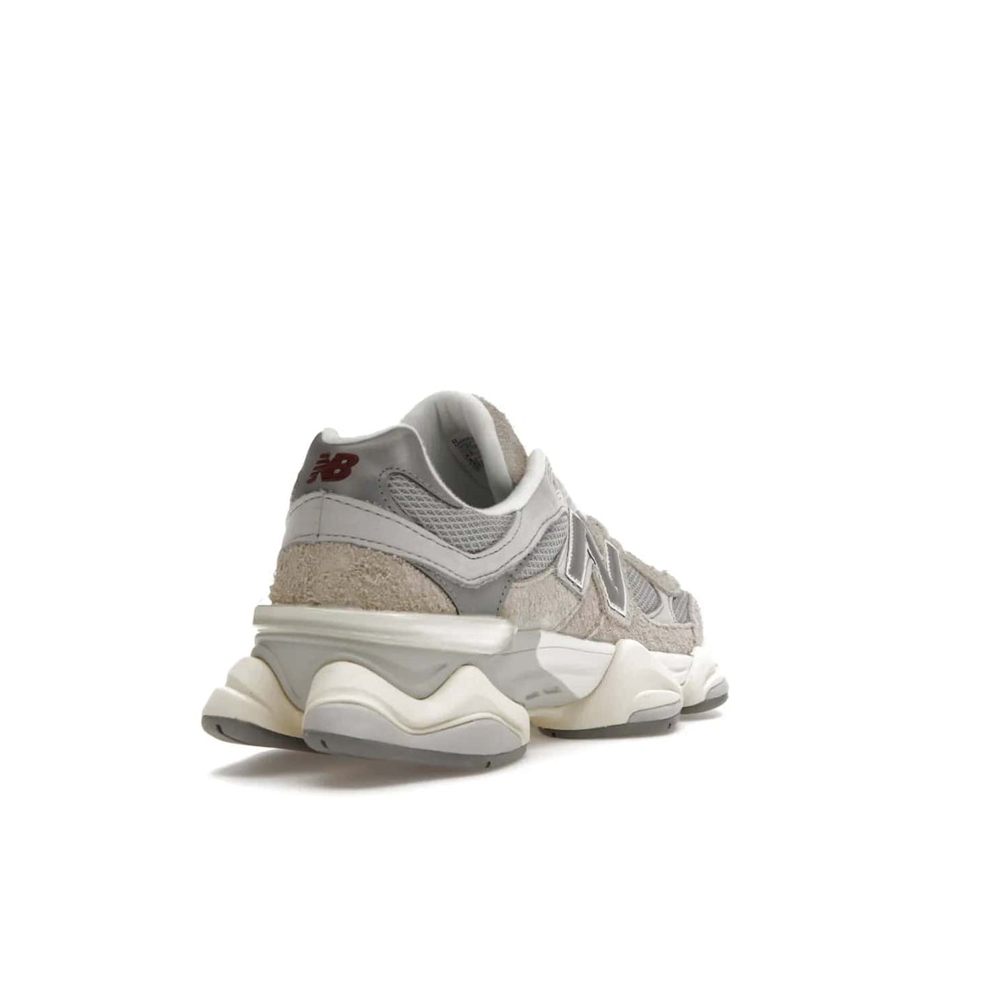 New Balance 9060 Lunar New Year Timberwolf Grey - Image 31 - Only at www.BallersClubKickz.com - This New Balance 9060 Lunar New Year Timberwolf Grey features a mesh upper and furry suede overlays in a stylish Timberwolf/Rain Cloud/Silver Metallic colorway. Its contemporary design includes ABZORB and SBS cushioning, a chunky rubber sole, and a lace-up front. Crafted to offer nothing but the best in style and comfort, the shoe released on 2nd January 2023.