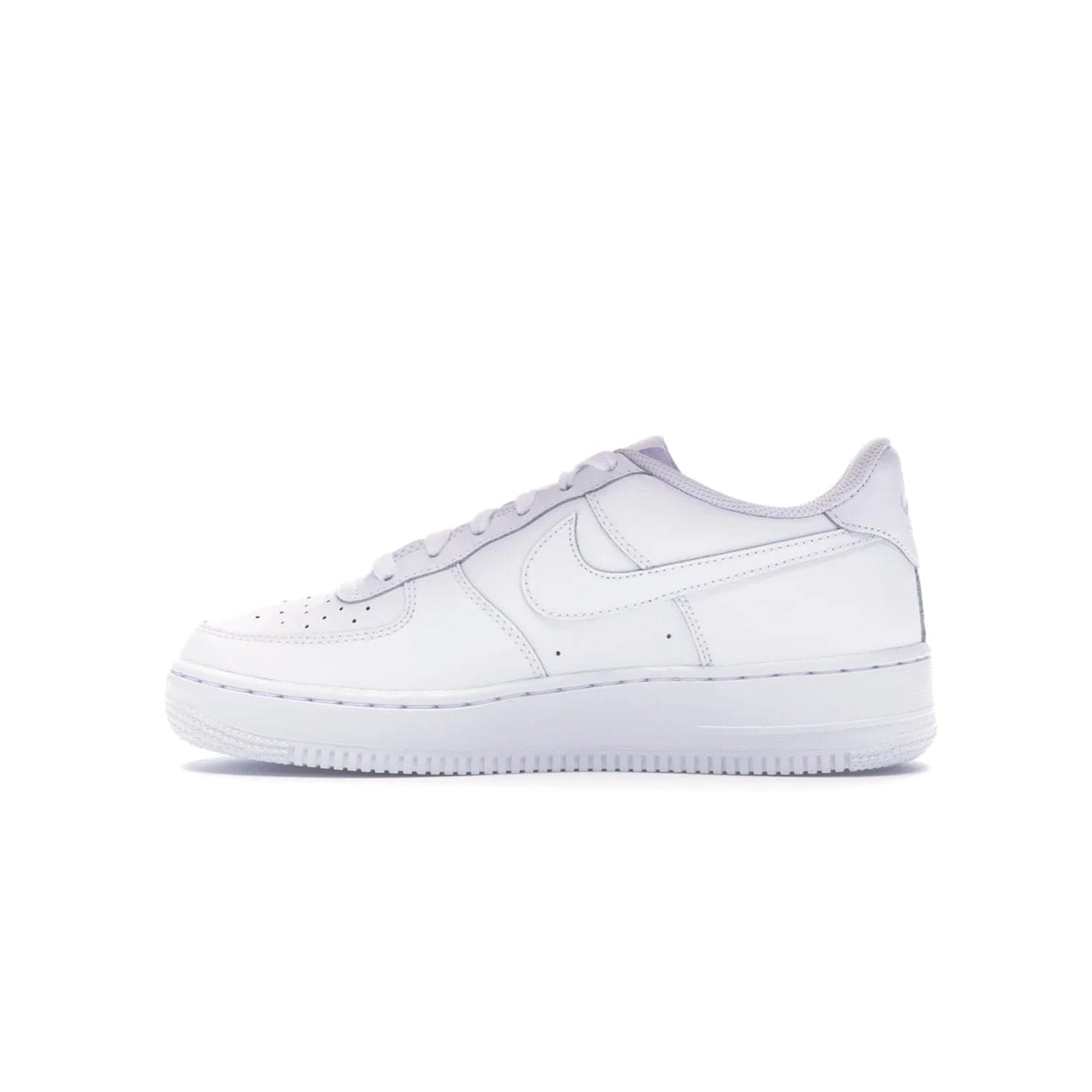 Nike Air Force 1 Low White (GS) - Image 20 - Only at www.BallersClubKickz.com - Grab the Nike Air Force 1 Low White (GS) for your mini-me. Clean all-white upper, modern cushioning & traction. Originally released Jan 2014.
