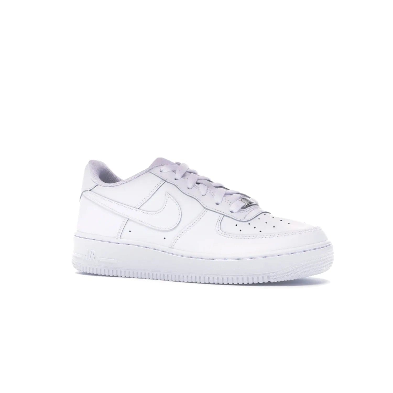 Nike Air Force 1 Low White (GS) - Image 4 - Only at www.BallersClubKickz.com - Grab the Nike Air Force 1 Low White (GS) for your mini-me. Clean all-white upper, modern cushioning & traction. Originally released Jan 2014.