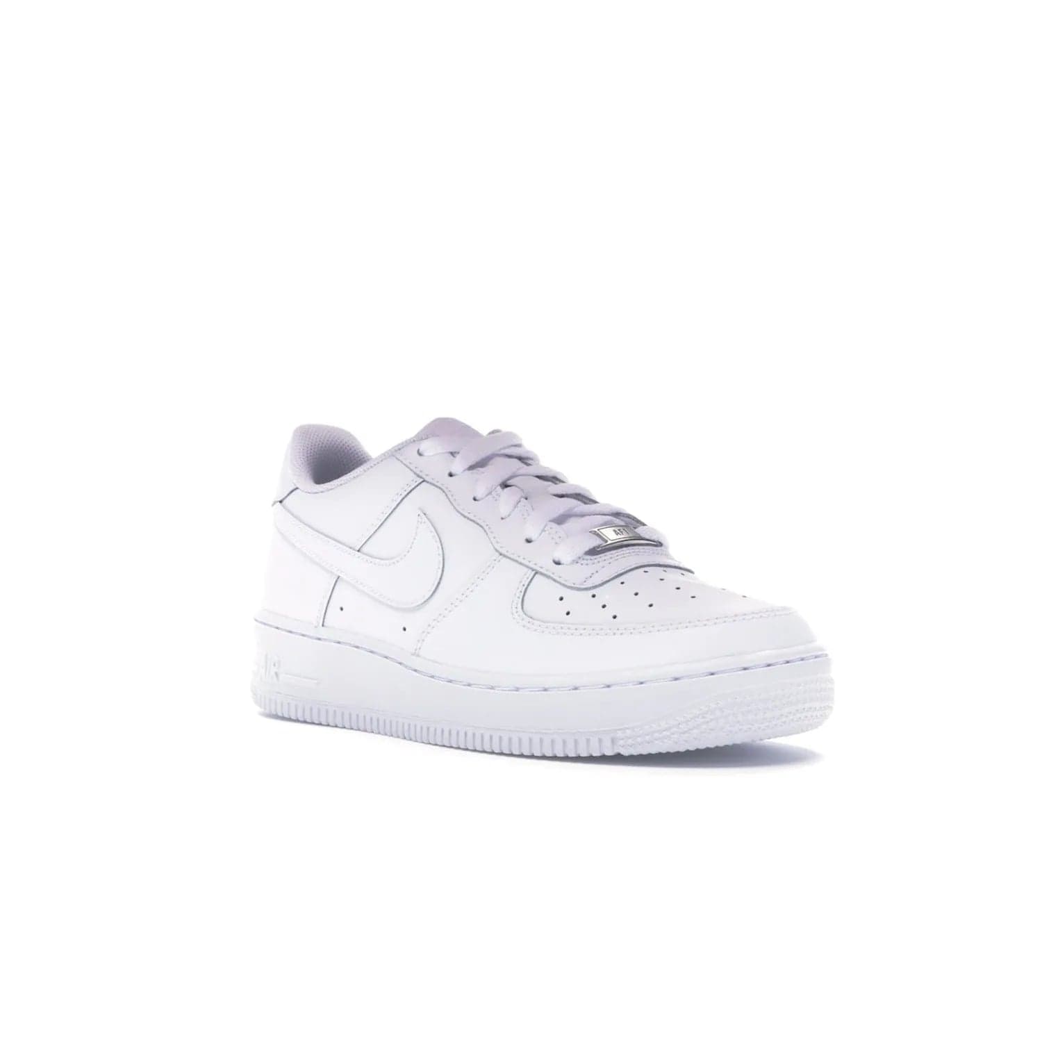Nike Air Force 1 Low White (GS) - Image 6 - Only at www.BallersClubKickz.com - Grab the Nike Air Force 1 Low White (GS) for your mini-me. Clean all-white upper, modern cushioning & traction. Originally released Jan 2014.