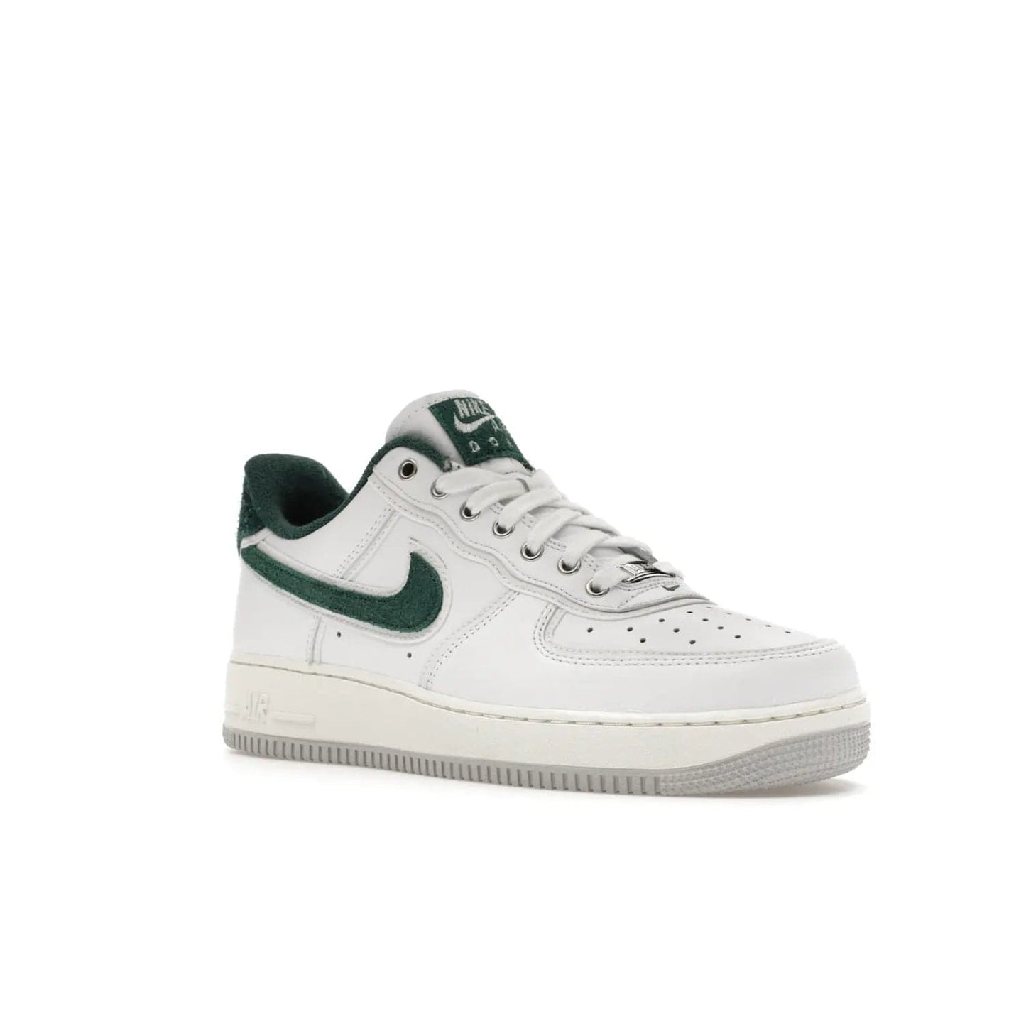 Nike Air Force 1 Low '07 Premium University of Oregon PE - Image 5 - Only at www.BallersClubKickz.com - The Nike Air Force 1 Low '07 Premium. Special Oregon University colorway. White base with green and sail accents. Cushioned rubber midsole. Comfort and style. Support your school!