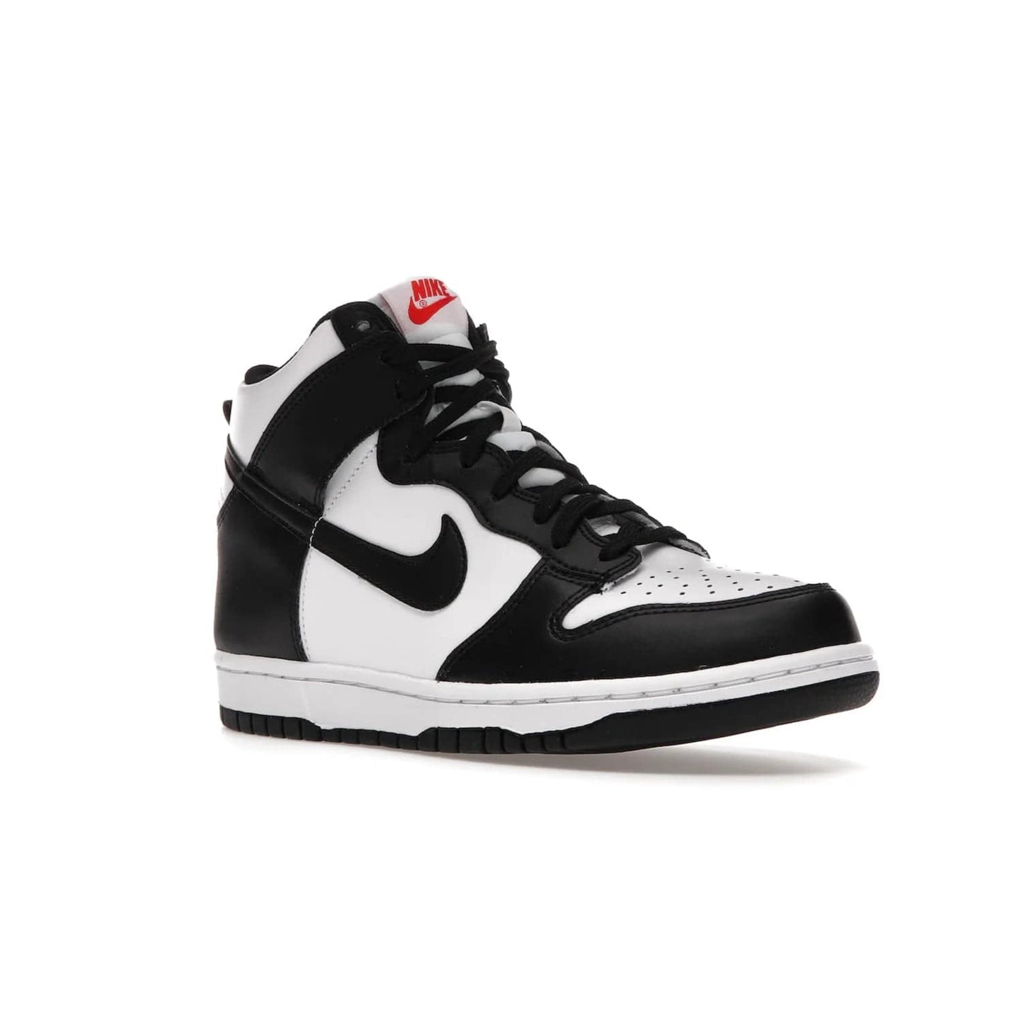 Nike Dunk High Panda (2021) (GS) - Image 5 - Only at www.BallersClubKickz.com - Discover the statement-making Nike Dunk High Panda GS 2021 combining white, black and university red. Crafted with full-grain leather, featuring classic Nike Air Swoosh logo. Available 28/5/2021 at a retail price of $90.