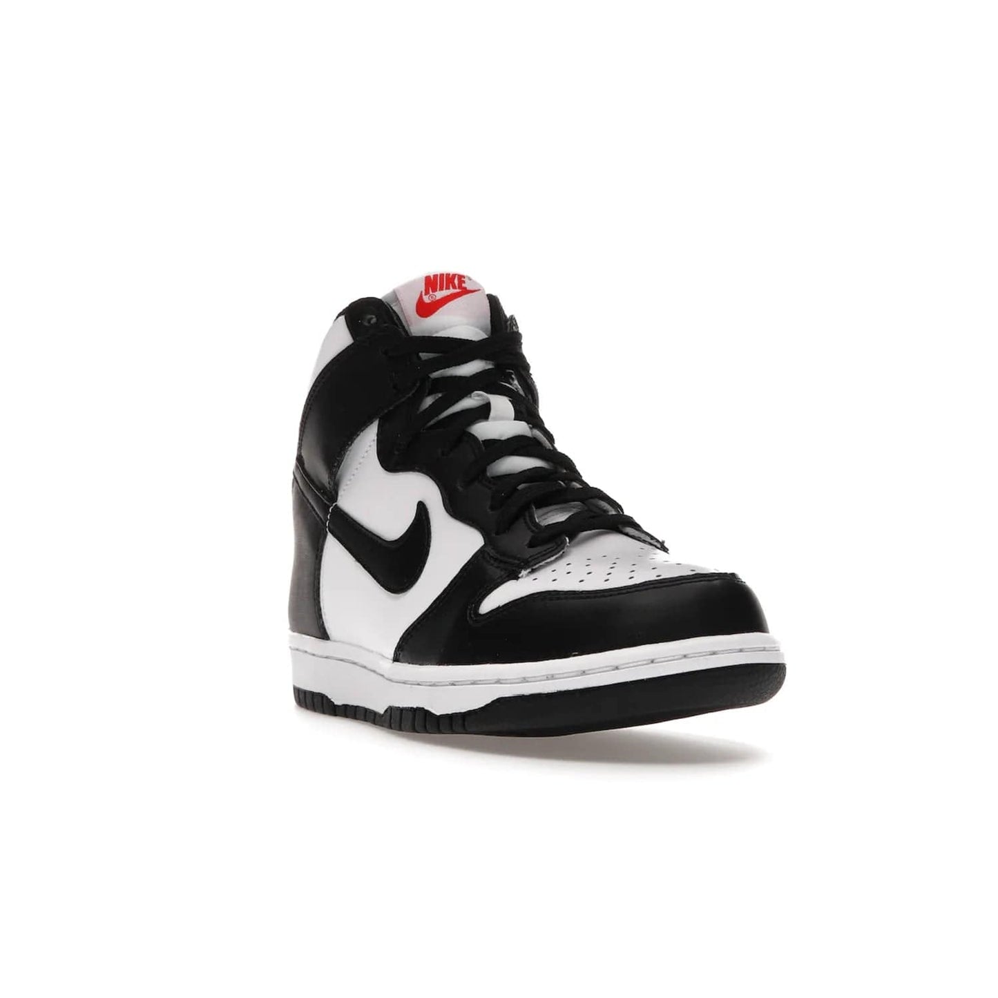 Nike Dunk High Panda (2021) (GS) - Image 7 - Only at www.BallersClubKickz.com - Discover the statement-making Nike Dunk High Panda GS 2021 combining white, black and university red. Crafted with full-grain leather, featuring classic Nike Air Swoosh logo. Available 28/5/2021 at a retail price of $90.
