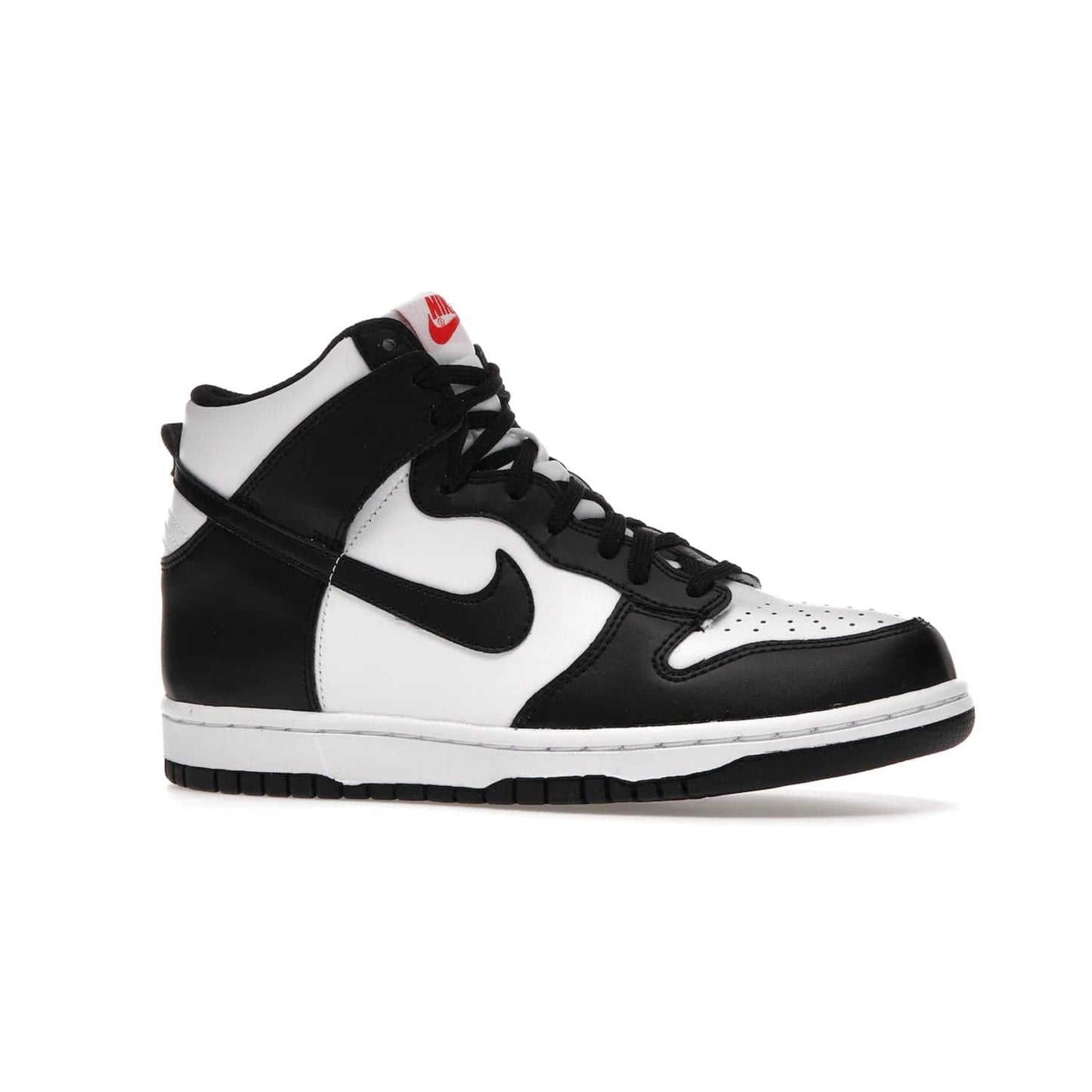Nike Dunk High Panda (2021) (GS) - Image 3 - Only at www.BallersClubKickz.com - Discover the statement-making Nike Dunk High Panda GS 2021 combining white, black and university red. Crafted with full-grain leather, featuring classic Nike Air Swoosh logo. Available 28/5/2021 at a retail price of $90.