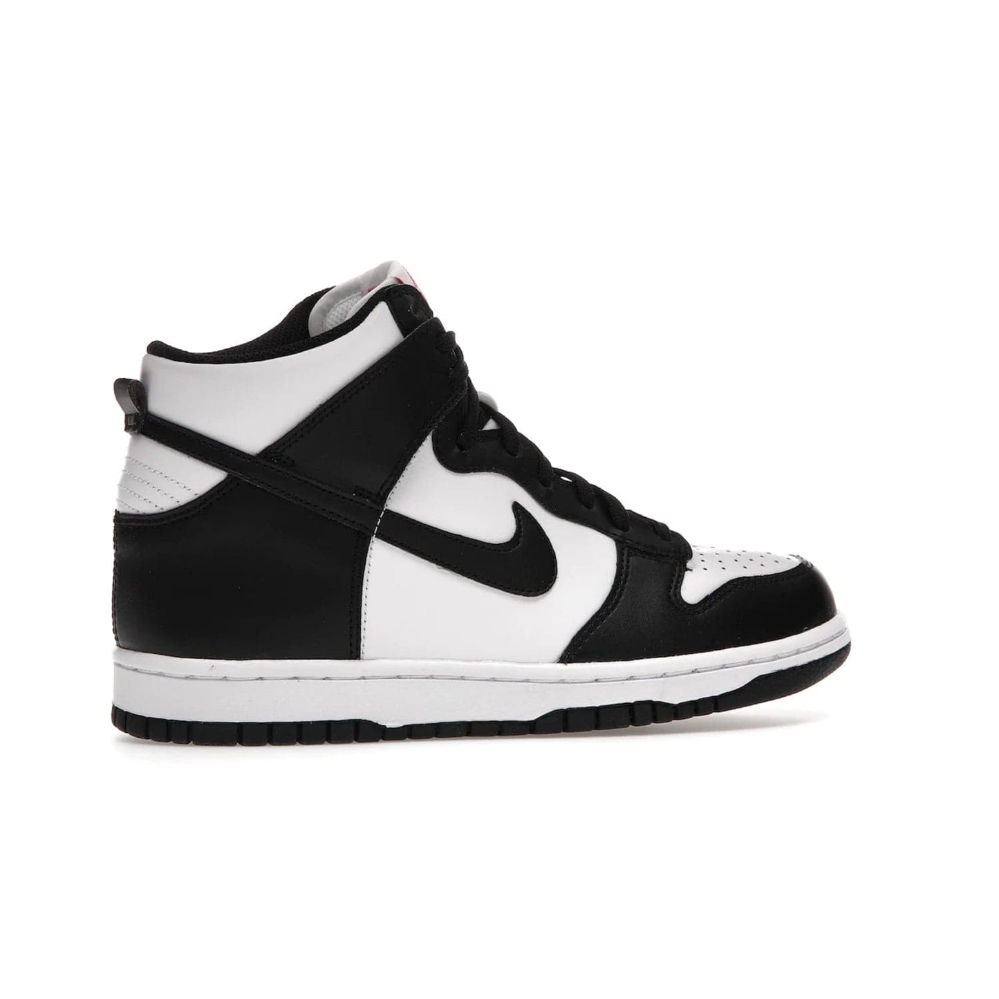 Nike Dunk High Panda (2021) (GS) - Image 35 - Only at www.BallersClubKickz.com - Discover the statement-making Nike Dunk High Panda GS 2021 combining white, black and university red. Crafted with full-grain leather, featuring classic Nike Air Swoosh logo. Available 28/5/2021 at a retail price of $90.