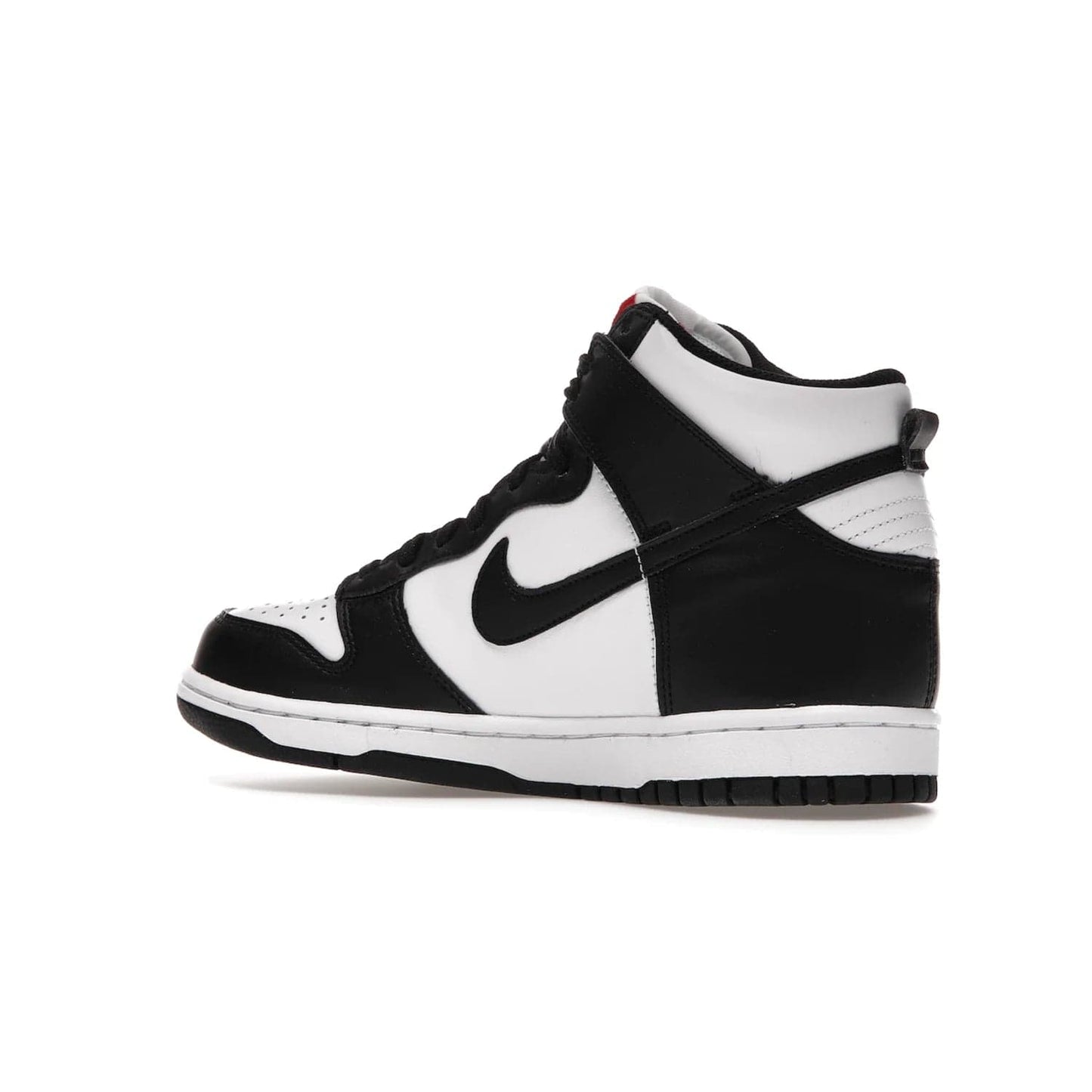 Nike Dunk High Panda (2021) (GS) - Image 22 - Only at www.BallersClubKickz.com - Discover the statement-making Nike Dunk High Panda GS 2021 combining white, black and university red. Crafted with full-grain leather, featuring classic Nike Air Swoosh logo. Available 28/5/2021 at a retail price of $90.