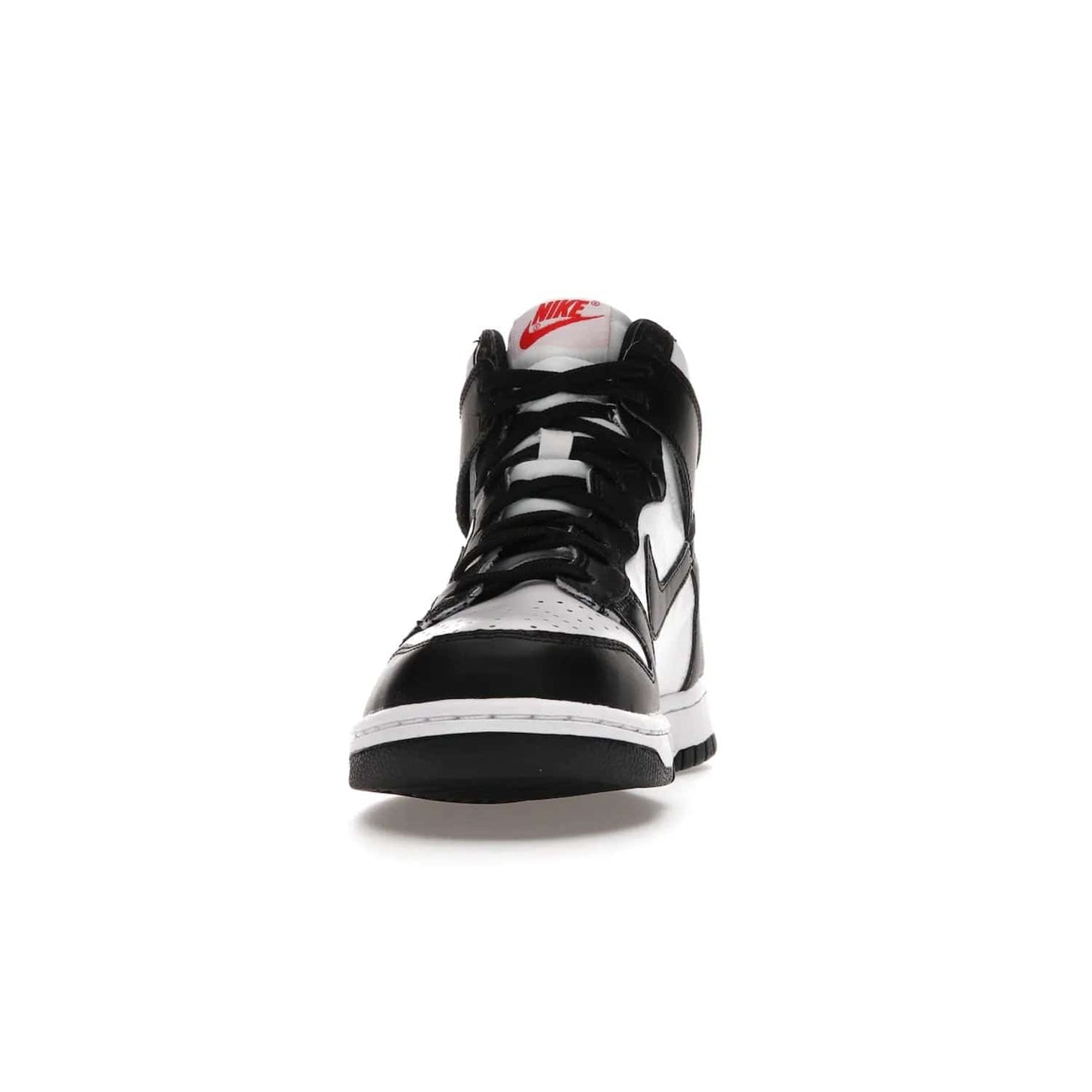 Nike Dunk High Panda (2021) (GS) - Image 11 - Only at www.BallersClubKickz.com - Discover the statement-making Nike Dunk High Panda GS 2021 combining white, black and university red. Crafted with full-grain leather, featuring classic Nike Air Swoosh logo. Available 28/5/2021 at a retail price of $90.