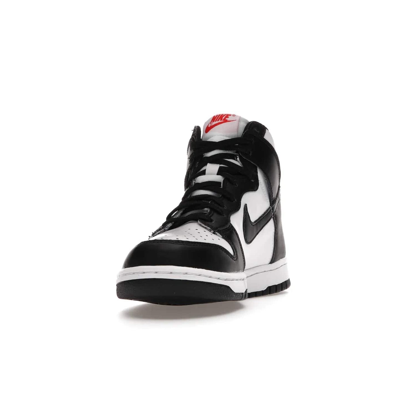 Nike Dunk High Panda (2021) (GS) - Image 12 - Only at www.BallersClubKickz.com - Discover the statement-making Nike Dunk High Panda GS 2021 combining white, black and university red. Crafted with full-grain leather, featuring classic Nike Air Swoosh logo. Available 28/5/2021 at a retail price of $90.