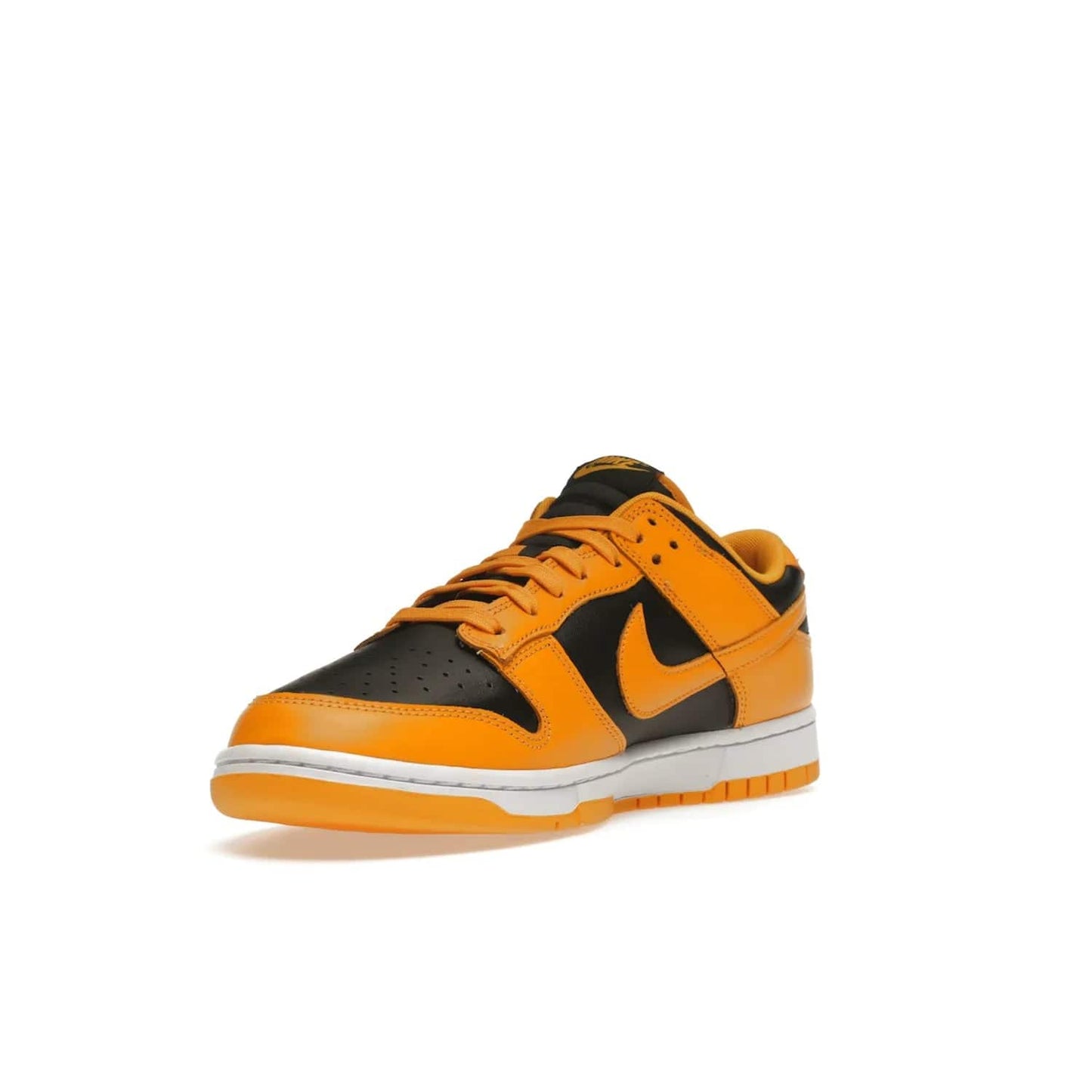 Nike Dunk Low Championship Goldenrod (2021) - Image 14 - Only at www.BallersClubKickz.com - Iconic silhouette Nike Dunk Low is back with a luxe look. Featuring a black upper, goldenrod overlays, and white and yellow Nike Air sole, this retro inspired design is perfect for the sneaker culture enthusiast. Releasing in December 2021 at $100.