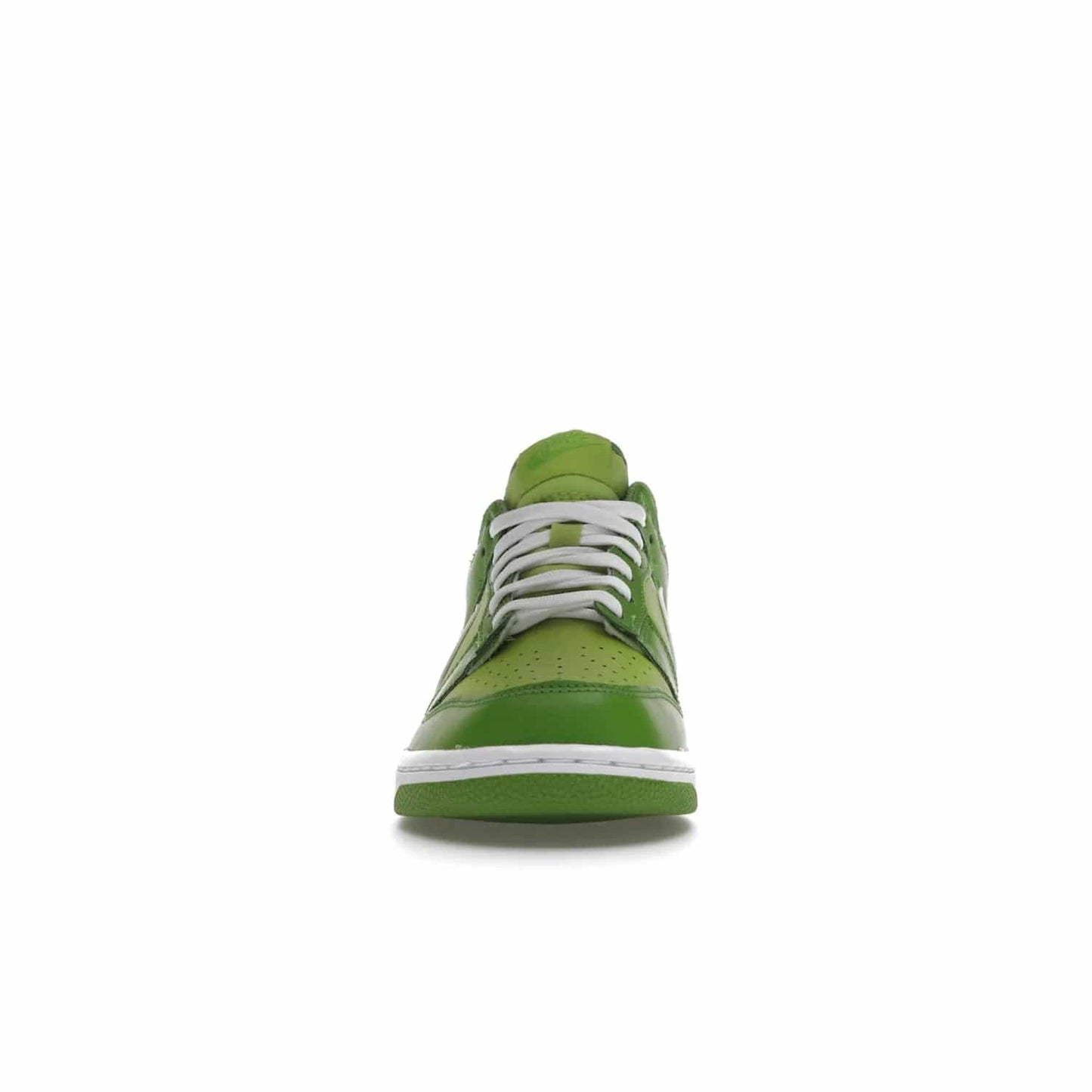 Nike Dunk Low Chlorophyll (GS) - Image 10 - Only at www.BallersClubKickz.com - Grade schoolers release the Nike Dunk Low Chlorophyll (GS) featuring a vivid green leather base with chlorophyll green overlays, plus Nike branding in chlorophyll green. White midsole and outsole complete the design. Released Jan 2022.