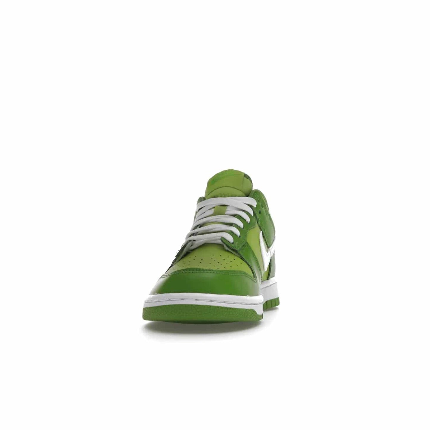 Nike Dunk Low Chlorophyll (GS) - Image 11 - Only at www.BallersClubKickz.com - Grade schoolers release the Nike Dunk Low Chlorophyll (GS) featuring a vivid green leather base with chlorophyll green overlays, plus Nike branding in chlorophyll green. White midsole and outsole complete the design. Released Jan 2022.