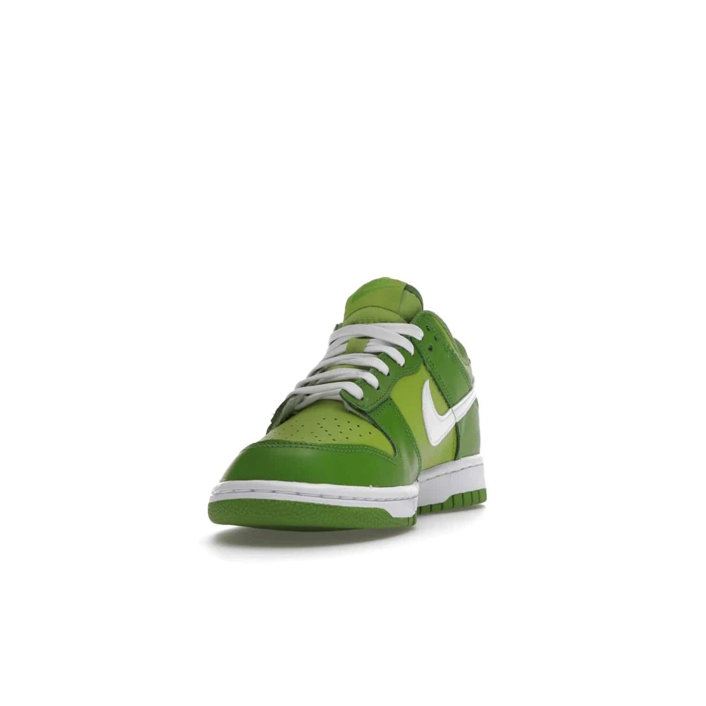 Nike Dunk Low Chlorophyll (GS) - Image 12 - Only at www.BallersClubKickz.com - Grade schoolers release the Nike Dunk Low Chlorophyll (GS) featuring a vivid green leather base with chlorophyll green overlays, plus Nike branding in chlorophyll green. White midsole and outsole complete the design. Released Jan 2022.