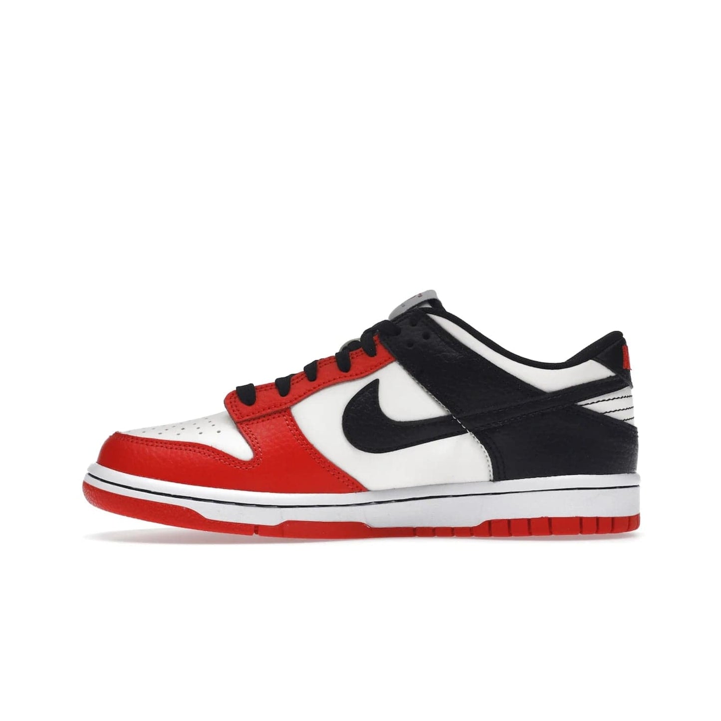 Nike Dunk Low EMB NBA 75th Anniversary Chicago (GS) - Image 19 - Only at www.BallersClubKickz.com - Show your NBAs spirit and get a pair of the Nike Dunk Low EMB NBA 75th Anniversary Chicago GS. Featuring velvety leather and diamond-etched lace dubraes, these shoes are sure to make a statement. Released in October 2021.