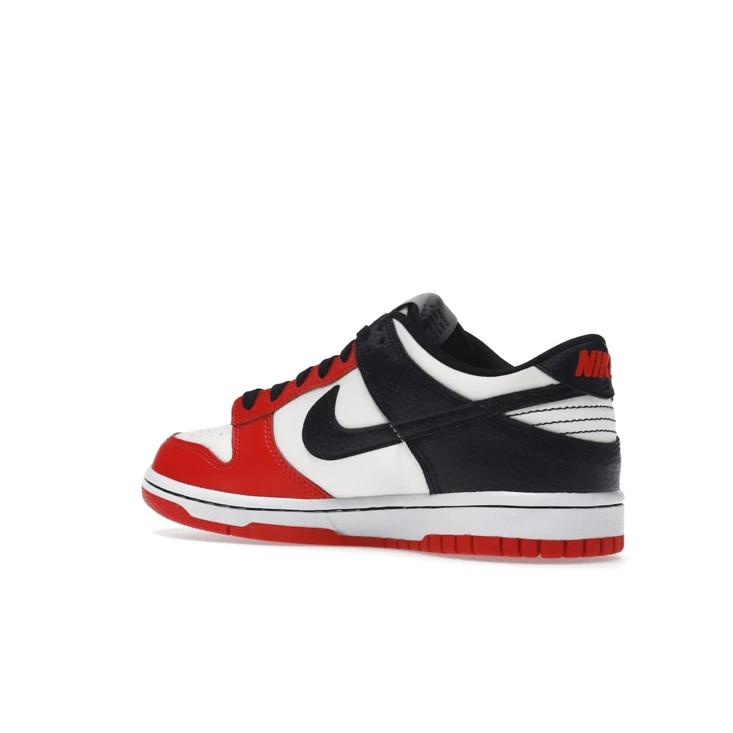 Nike Dunk Low EMB NBA 75th Anniversary Chicago (GS) - Image 23 - Only at www.BallersClubKickz.com - Show your NBAs spirit and get a pair of the Nike Dunk Low EMB NBA 75th Anniversary Chicago GS. Featuring velvety leather and diamond-etched lace dubraes, these shoes are sure to make a statement. Released in October 2021.