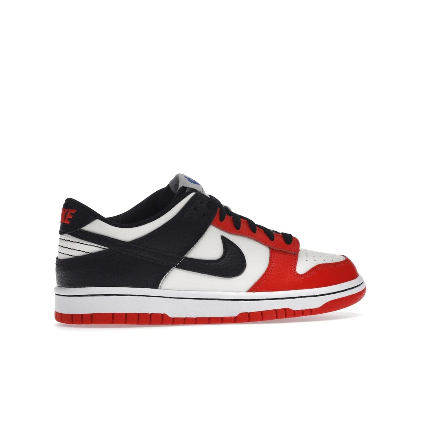 Nike Dunk Low EMB NBA 75th Anniversary Chicago (GS) - Image 35 - Only at www.BallersClubKickz.com - Show your NBAs spirit and get a pair of the Nike Dunk Low EMB NBA 75th Anniversary Chicago GS. Featuring velvety leather and diamond-etched lace dubraes, these shoes are sure to make a statement. Released in October 2021.