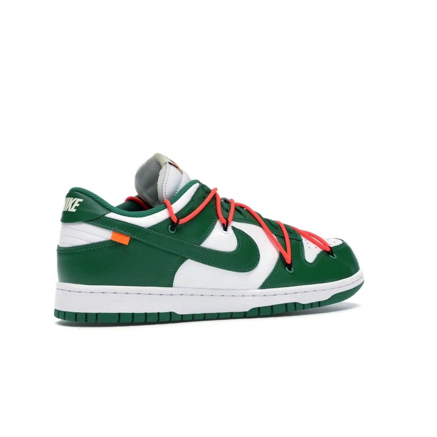 Nike Dunk Low Off-White Pine Green - Image 34 - Only at www.BallersClubKickz.com - The Nike Dunk Low Off-White Pine Green combines classic 1980s style with modern-day design. Featuring white leather uppers and pine green overlays, these classic kicks feature secondary lacing system, zip-ties and signature Off-White text. Releasing in December 2019, these shoes are a timeless classic for any wardrobe.