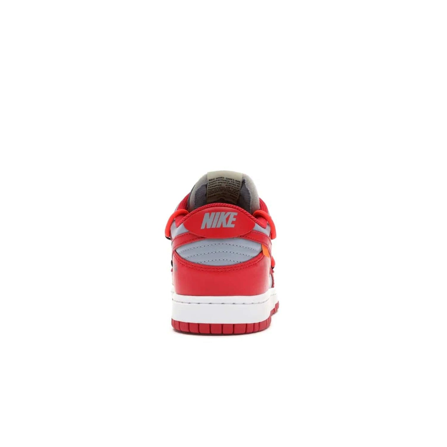 Nike Dunk Low Off-White University Red - Image 28 - Only at www.BallersClubKickz.com - The Nike Dunk Low Off-White University Red offers tribute to classic Nike Basketball silhouettes. Features include wolf grey leather, university red overlays, zip-ties, and Off-White text. Perfect for any sneaker fan, these stylish sneakers released in December of 2019.