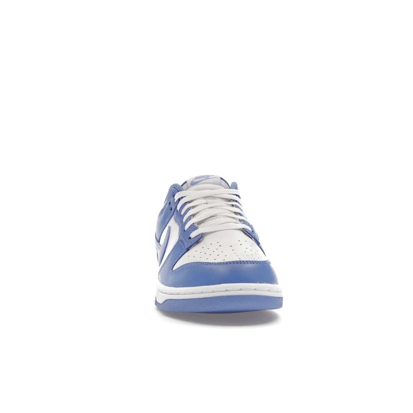 Nike Dunk Low Polar Blue - Image 9 - Only at www.BallersClubKickz.com - The Nike Dunk Low in Polar Blue combines streetwear and basketball style with leather uppers and white and Polar Blue overlays. Features include a rubber outsole, Nike Swoosh, white branding, and a padded tongue. Perfect for sports, casual, or everyday wear. On sale October 14th, 2023.