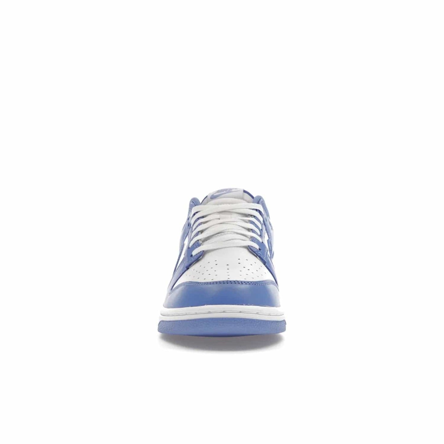 Nike Dunk Low Polar Blue - Image 10 - Only at www.BallersClubKickz.com - The Nike Dunk Low in Polar Blue combines streetwear and basketball style with leather uppers and white and Polar Blue overlays. Features include a rubber outsole, Nike Swoosh, white branding, and a padded tongue. Perfect for sports, casual, or everyday wear. On sale October 14th, 2023.