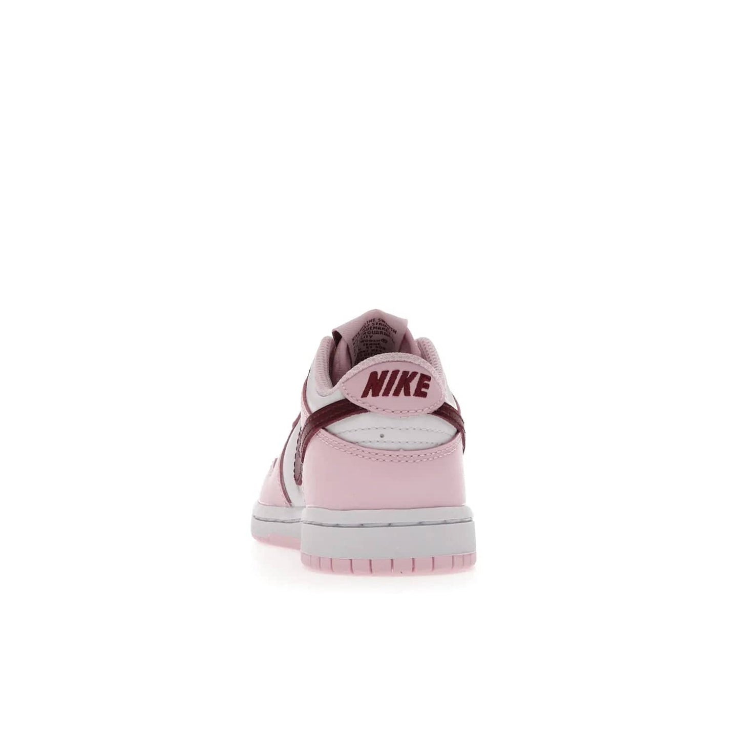Nike Dunk Low Pink Red White (PS) - Image 27 - Only at www.BallersClubKickz.com - Introducing the Nike Dunk Low Pink Red White (PS), the perfect addition to your sneaker collection. A classic silhouette with modern vibrant colors, including a pink upper with red and white accents and a white midsole. Comfort and durability, perfect for any outfit. Limited edition, available June 22nd.