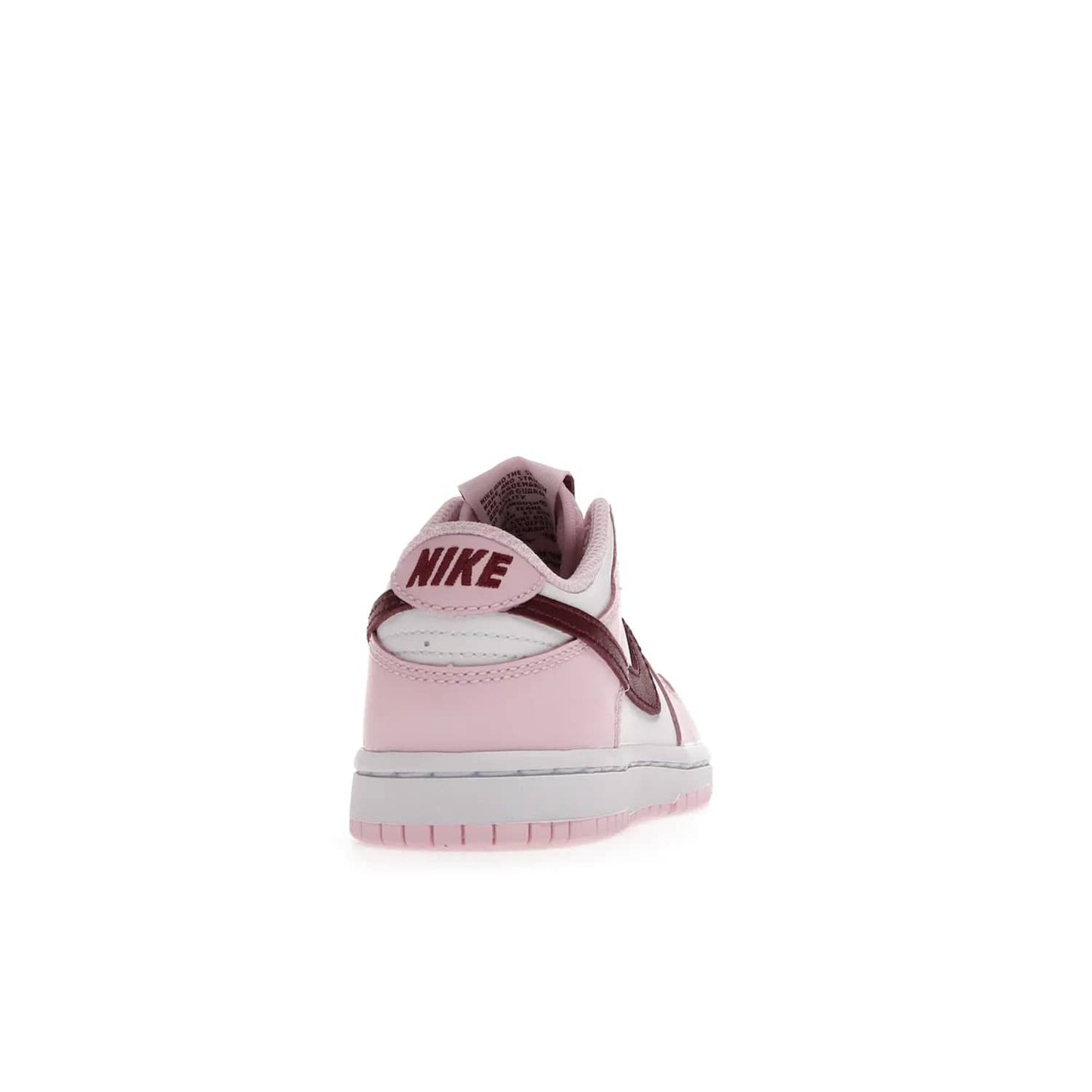 Nike Dunk Low Pink Red White (PS) - Image 29 - Only at www.BallersClubKickz.com - Introducing the Nike Dunk Low Pink Red White (PS), the perfect addition to your sneaker collection. A classic silhouette with modern vibrant colors, including a pink upper with red and white accents and a white midsole. Comfort and durability, perfect for any outfit. Limited edition, available June 22nd.