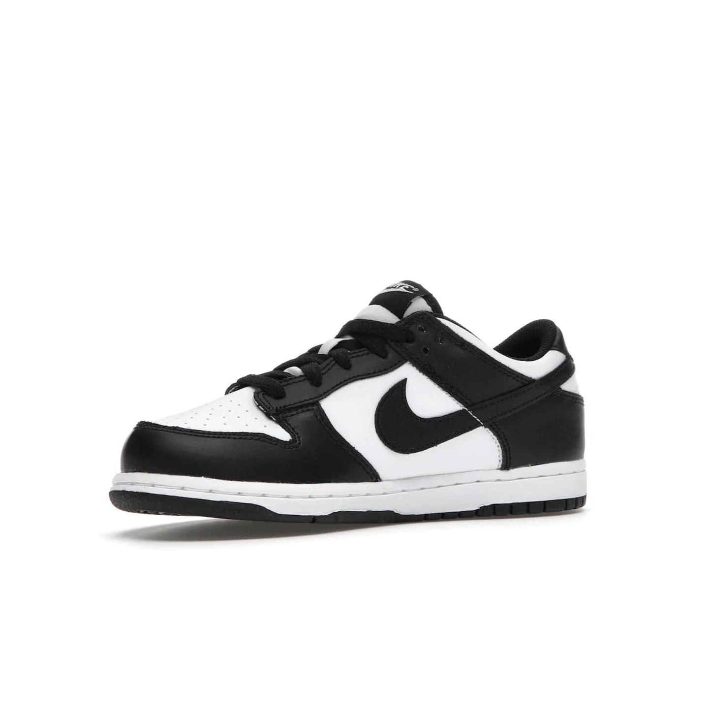 Nike Dunk Low Retro White Black Panda (2021) (PS) - Image 16 - Only at www.BallersClubKickz.com - Retro basketball style with modern updates: Nike Dunk Low PS White/Black. Find the classic sneaker with all-white leather upper, black overlays, black Swoosh branding an more. Originally released in March 2021.